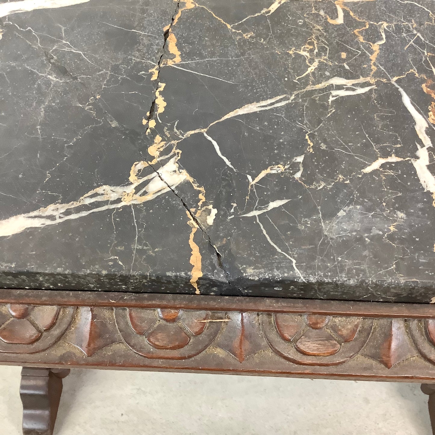 Small Antique Coffee Table With marble top