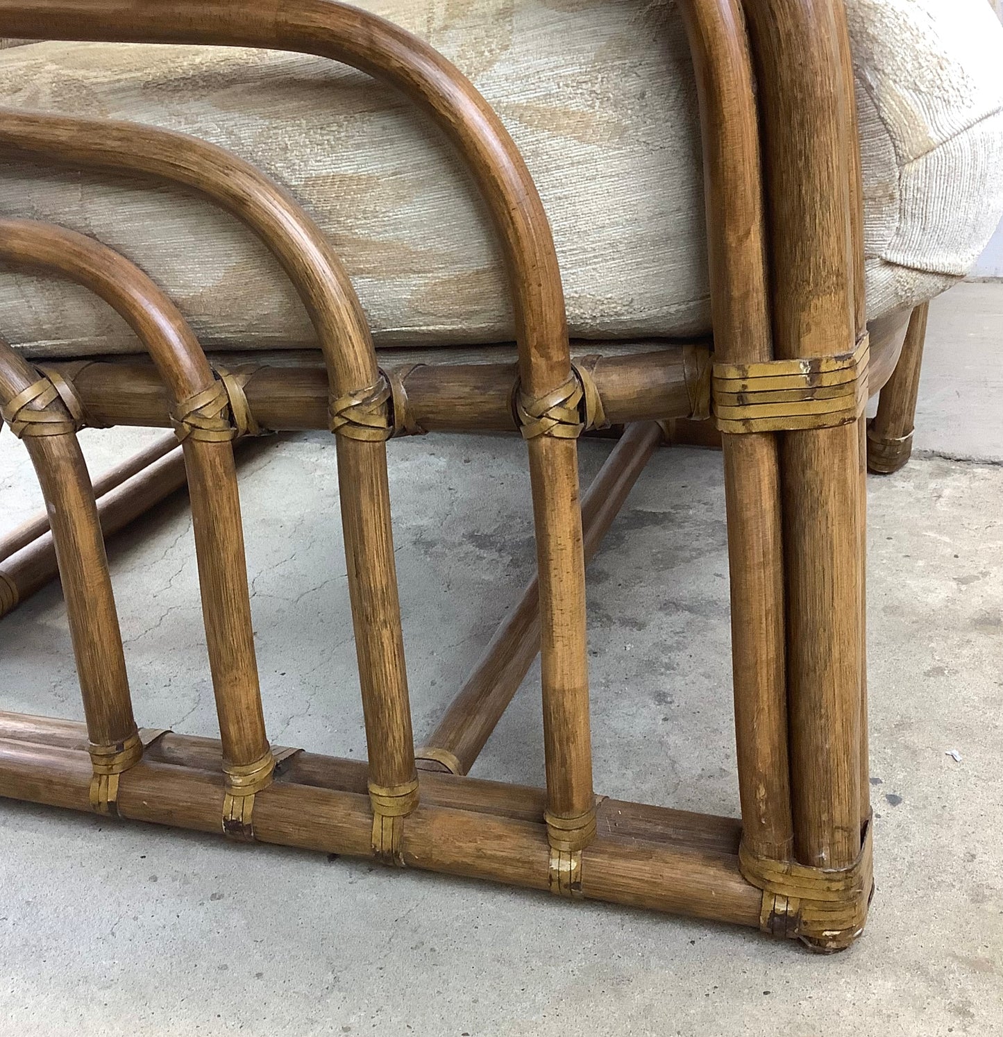 Vintage Coastal Rattan Loveseat