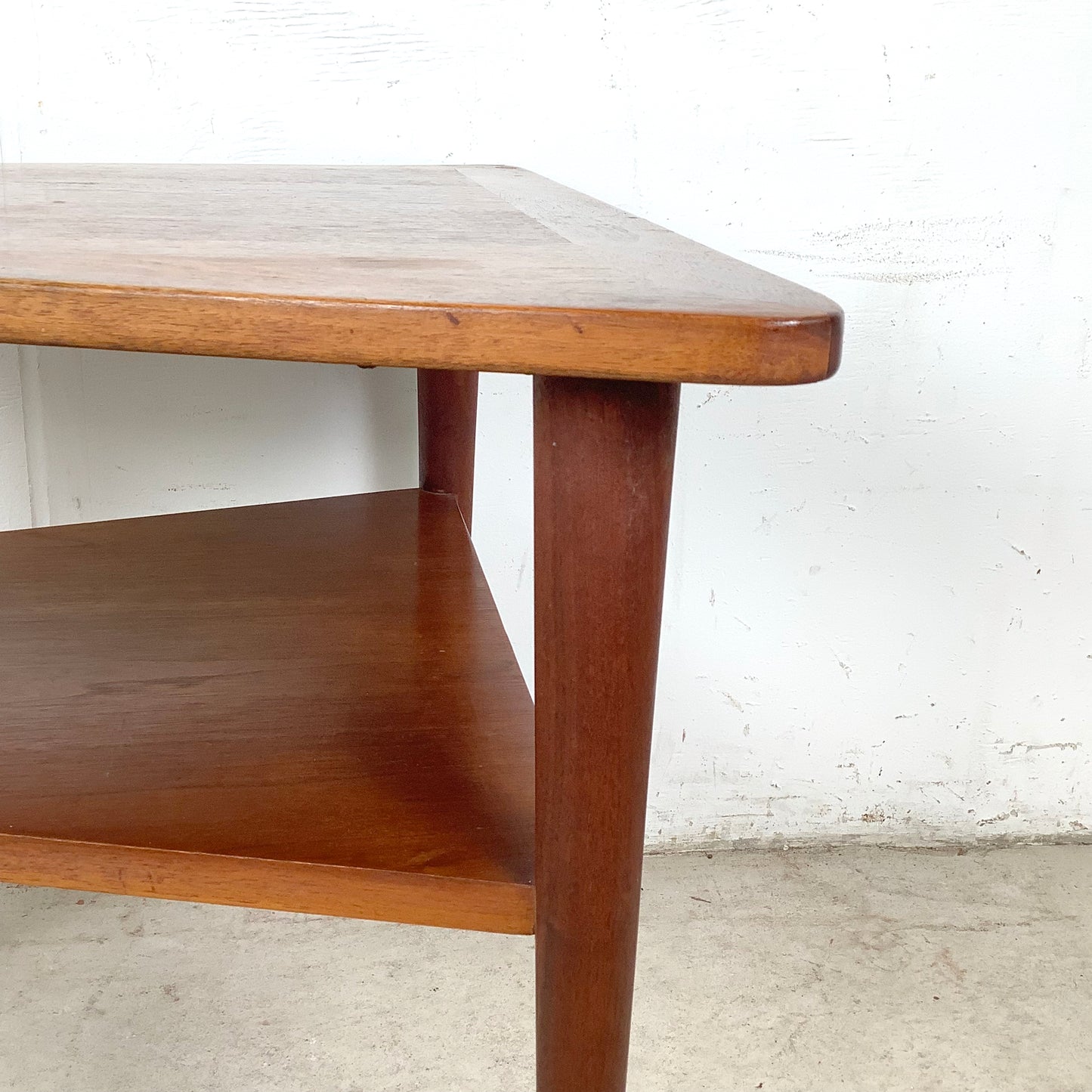 Vintage Trapezoidal Teak End Table