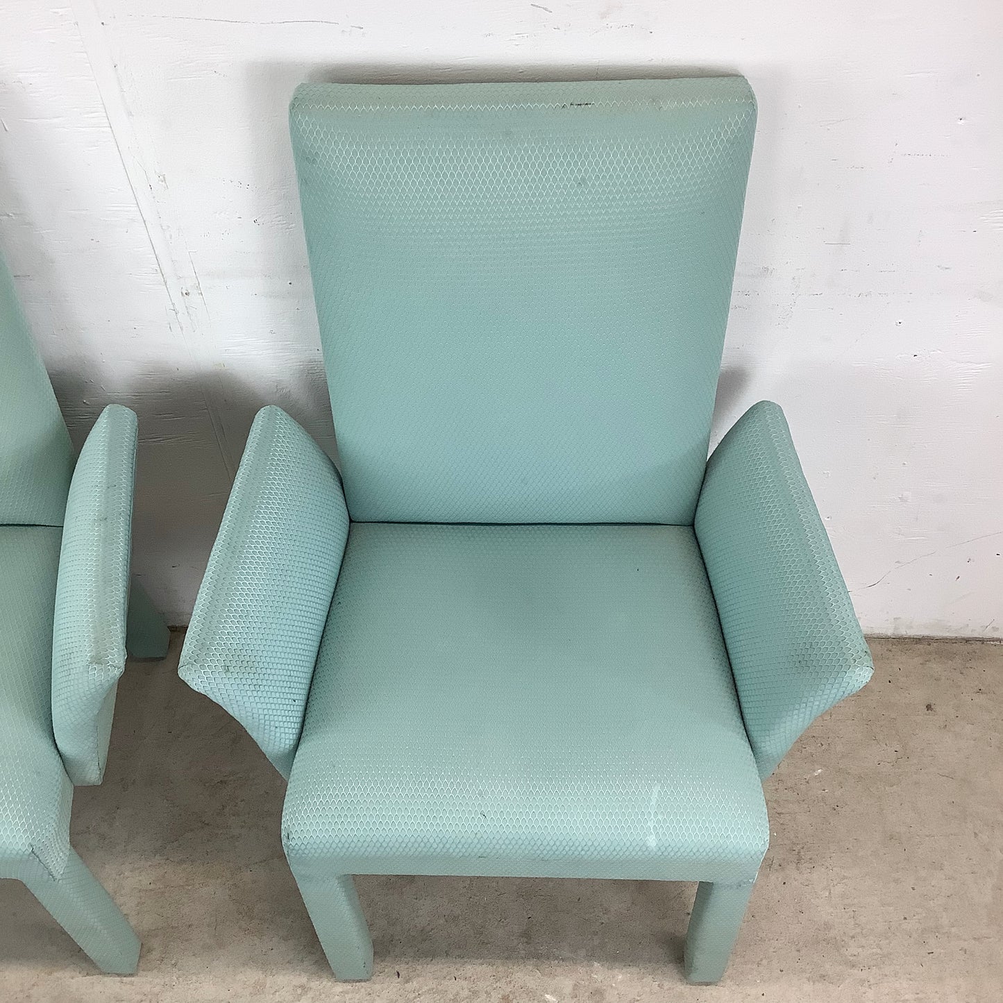 Sculptural Upholstered Armchairs – Vintage Pair