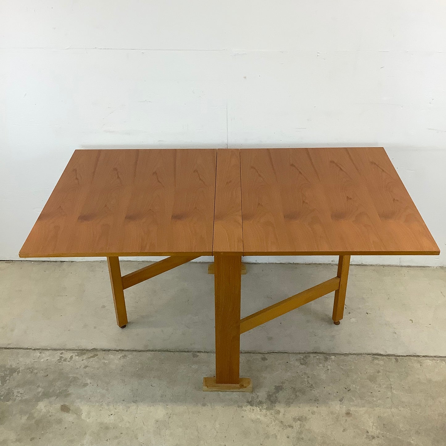 Petite Danish Modern Drop Leaf Teak Dining Table
