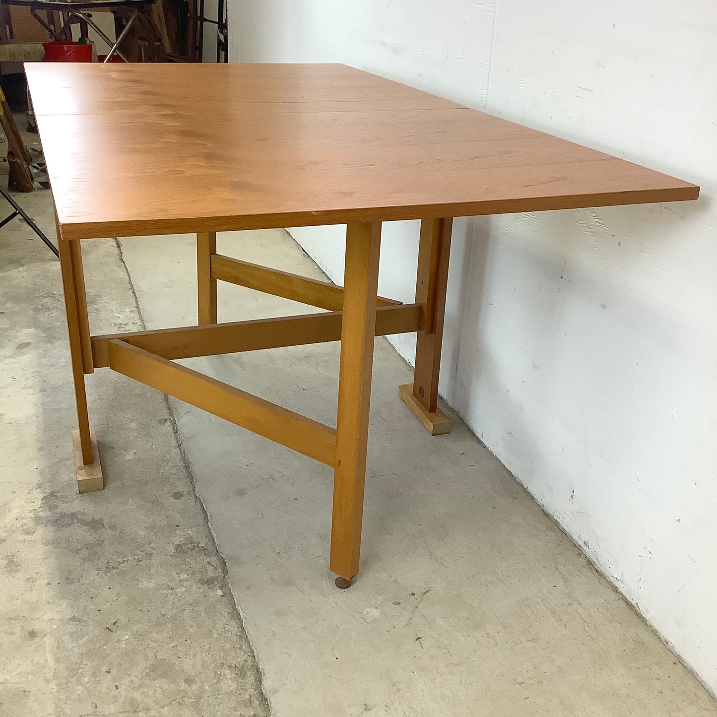 Petite Danish Modern Drop Leaf Teak Dining Table