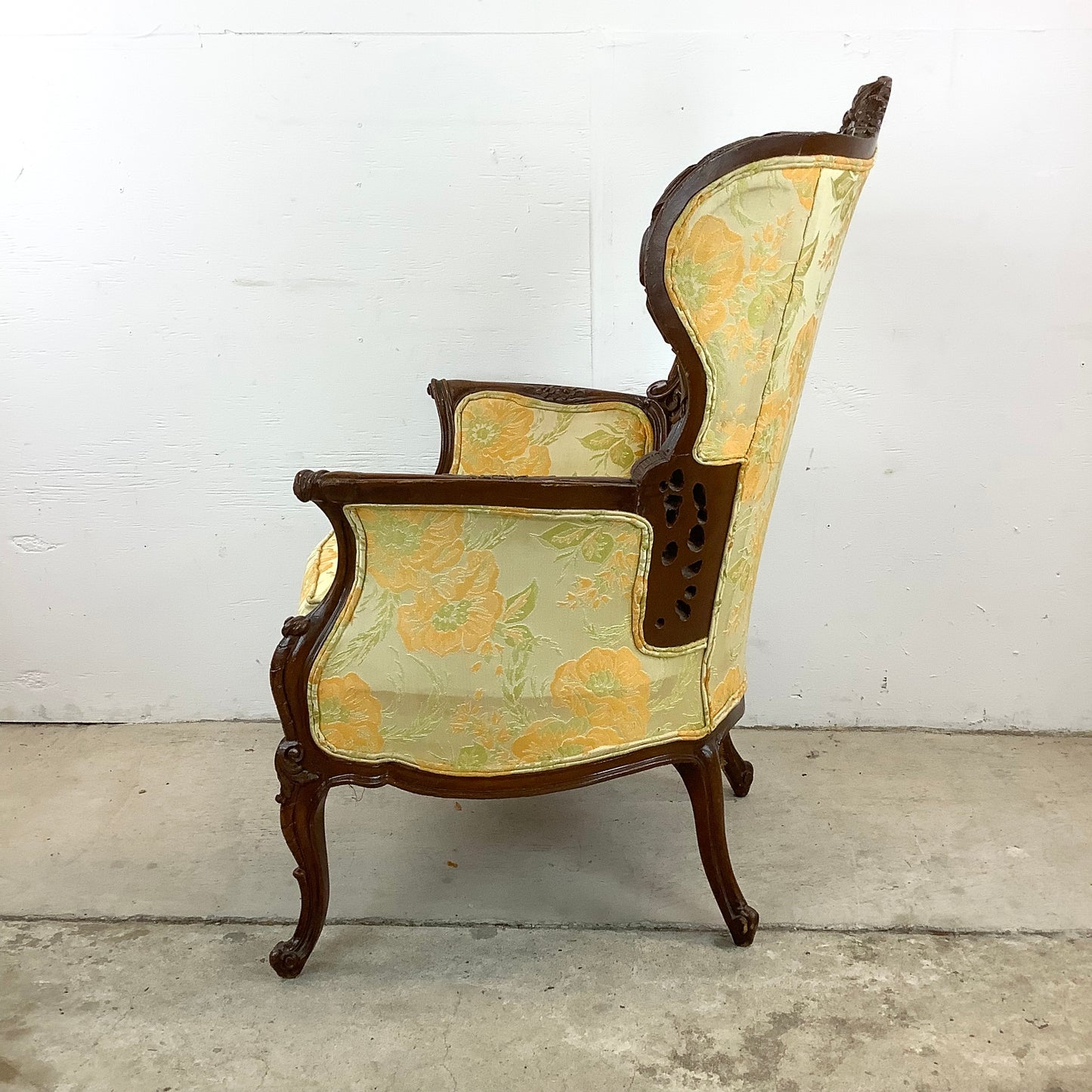 Vintage Louis XV Style Wingback Armchair