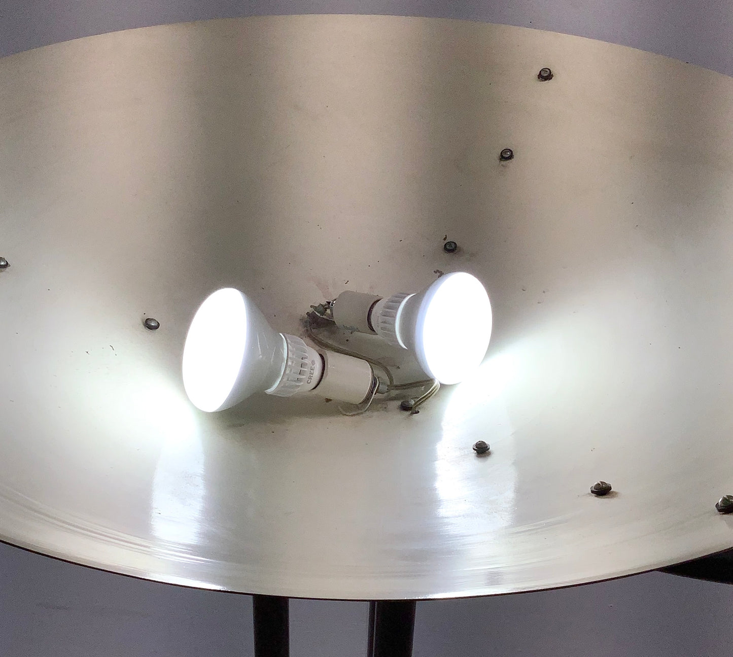 Large Modernist Torchiere Floor Lamp after Karl Springer