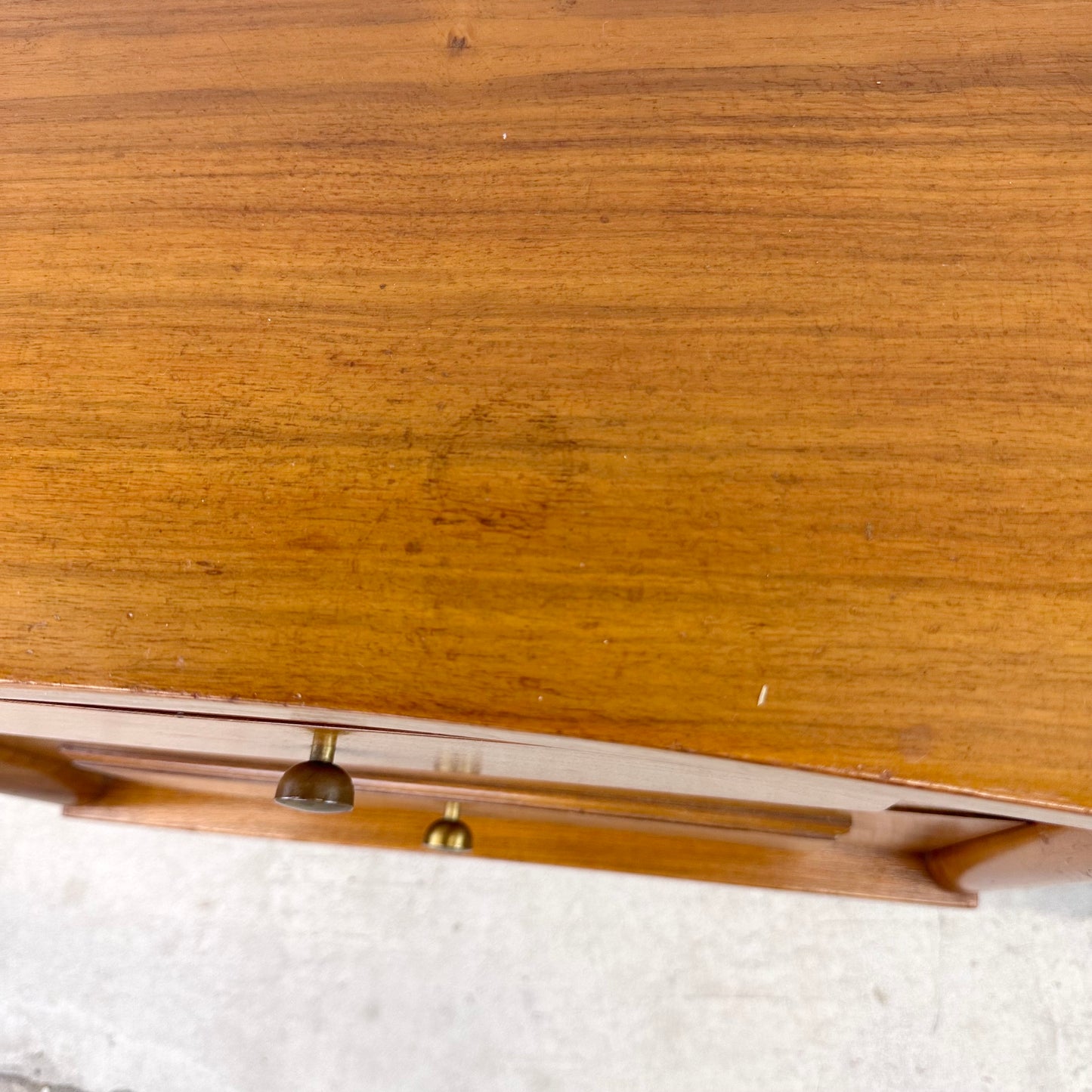 Mid-Century Two Drawer Nightstands with Drumstick Legs