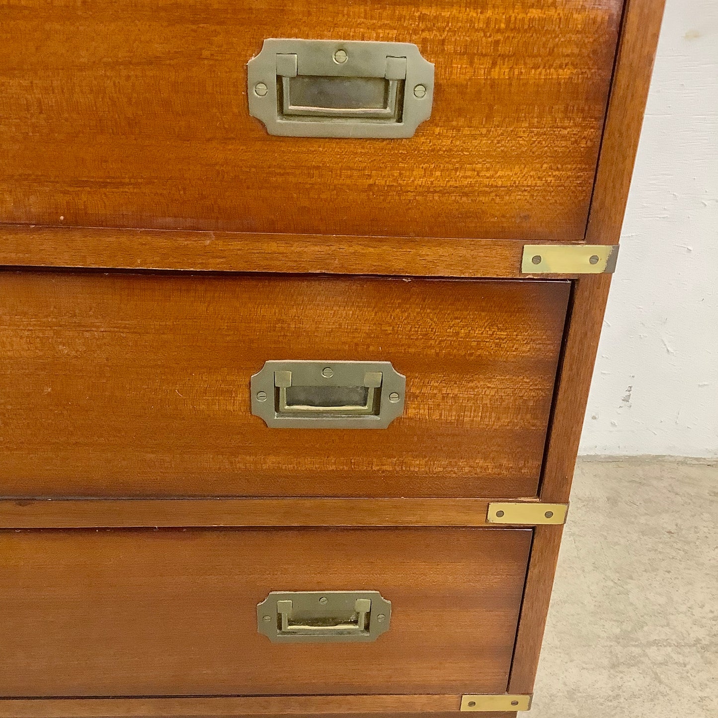 Vintage Campaign Dresser With Drop Front Desk by Doherty