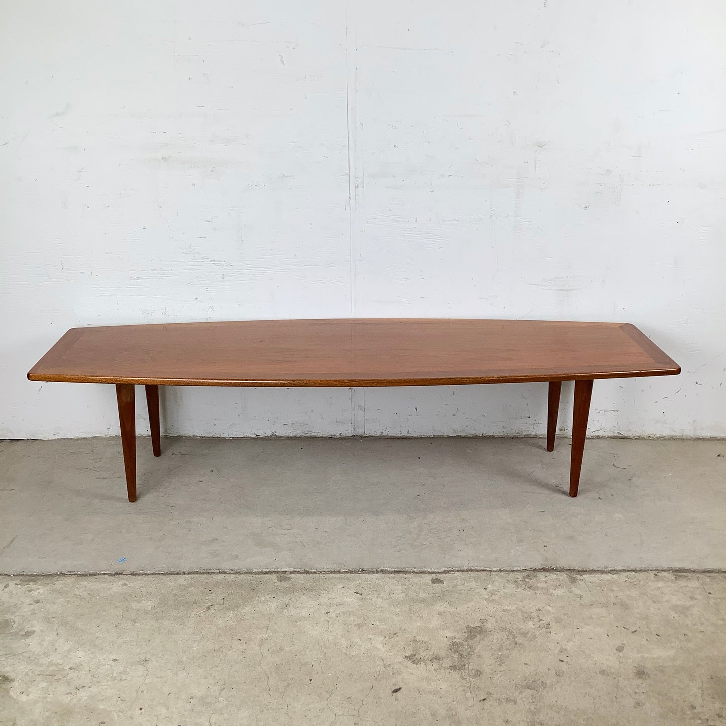 Scandinavian Modern Surfboard Teak Coffee Table