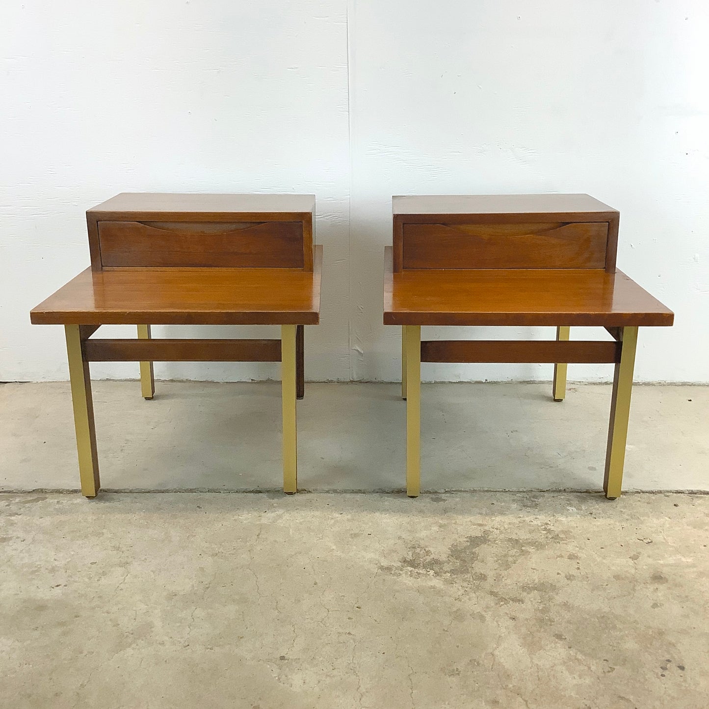 Pair Mid-Century Two Tier Side Tables - American of Martinsville