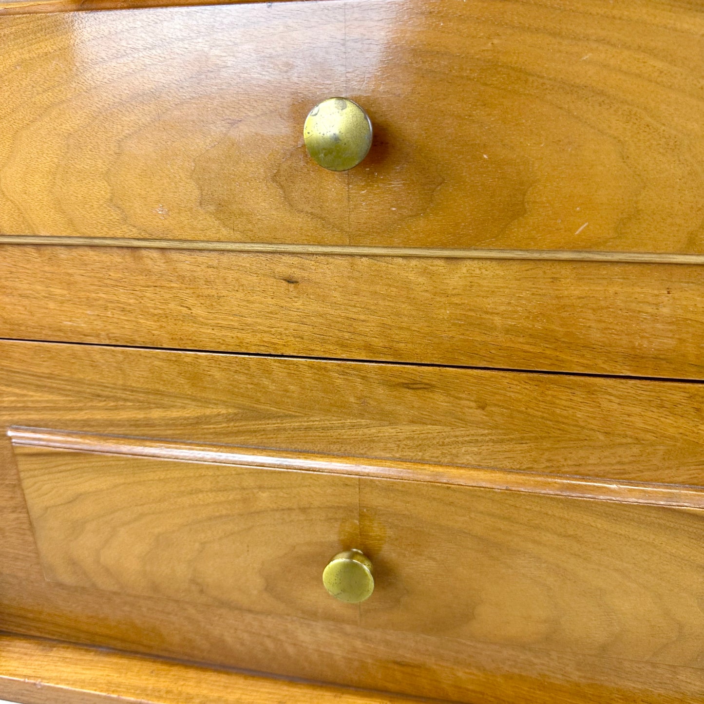 Mid-Century Two Drawer Nightstands with Drumstick Legs