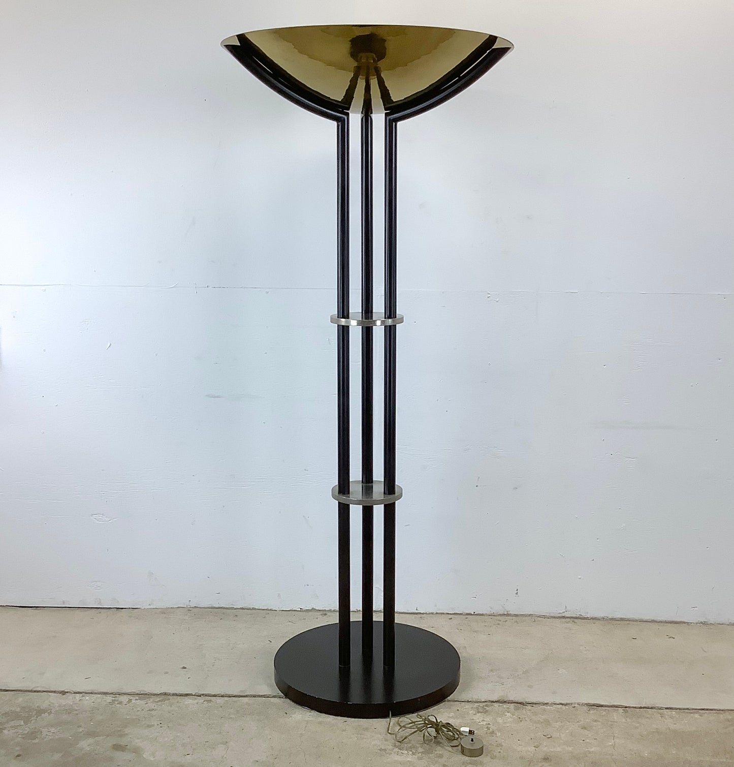 Large Modernist Torchiere Floor Lamp after Karl Springer
