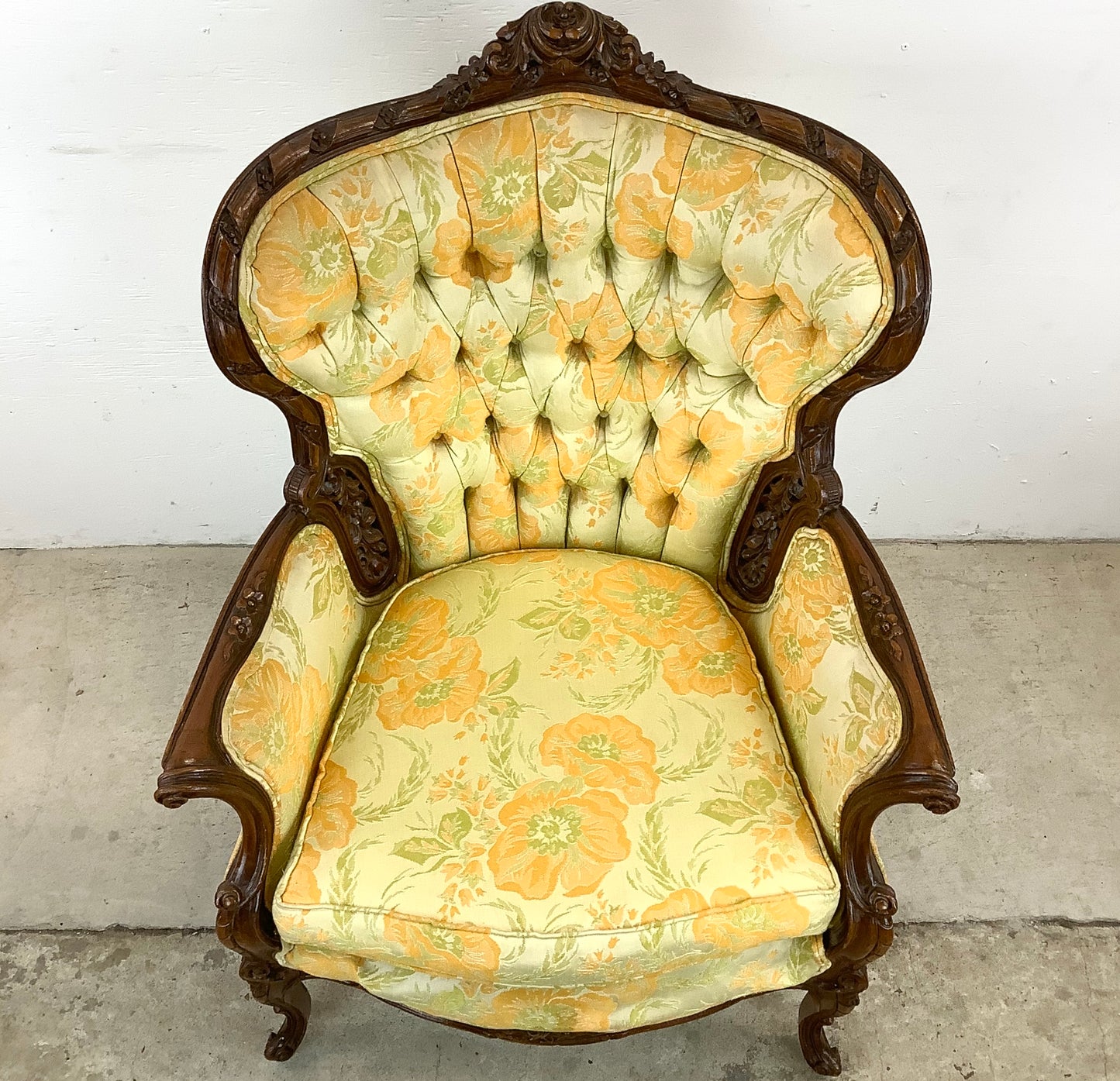 Vintage Louis XV Style Wingback Armchair