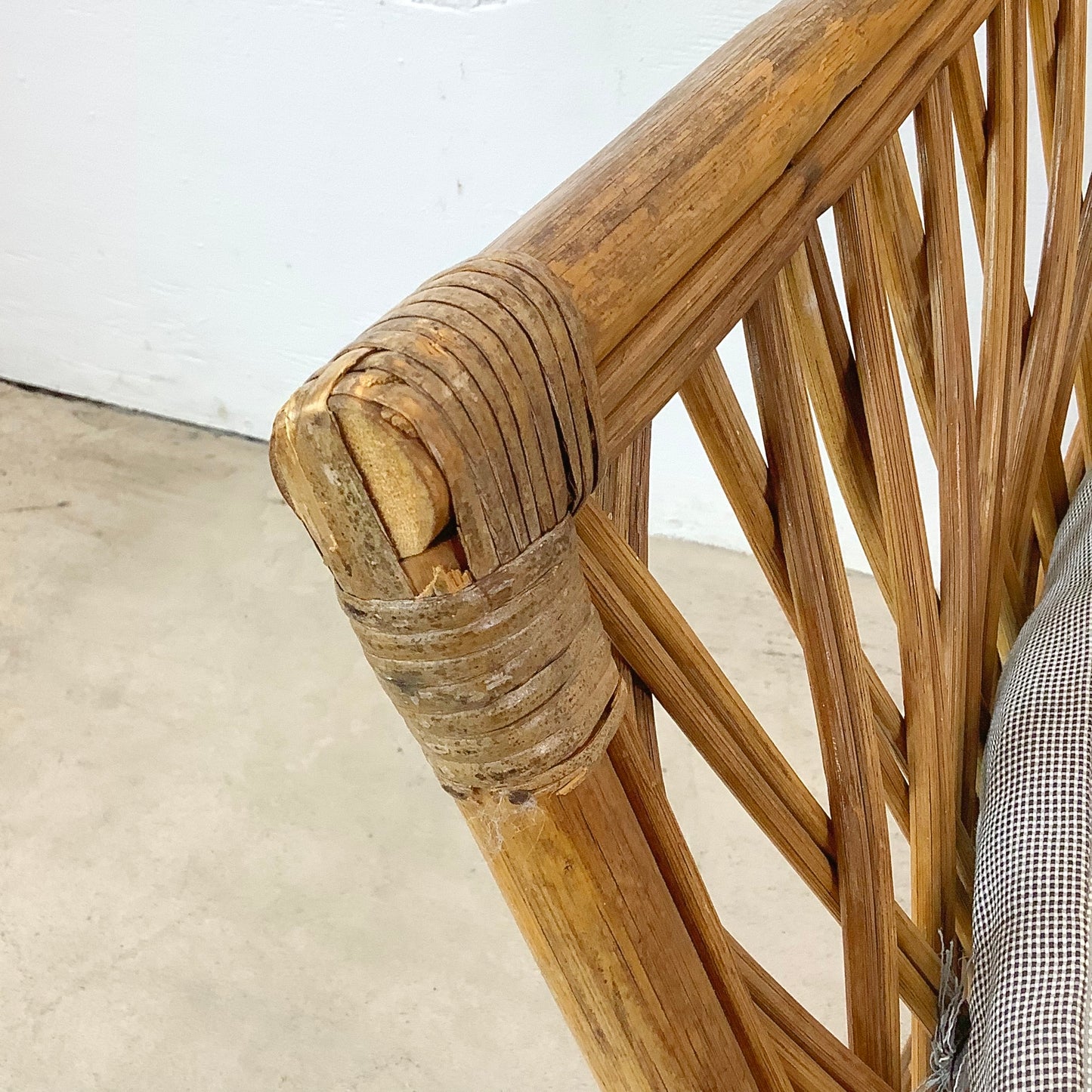 Vintage Split Reed Coastal Accent Chairs