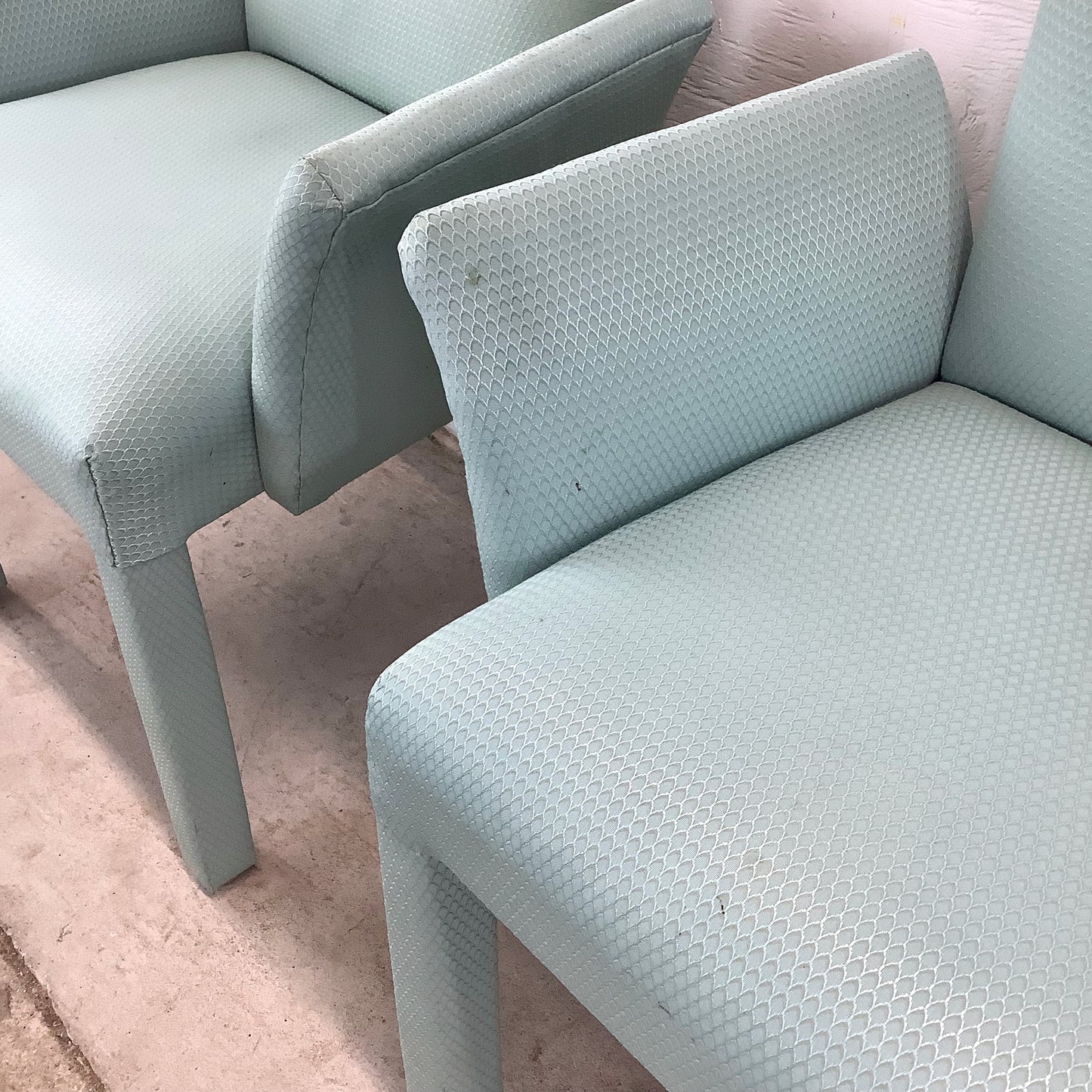 Sculptural Upholstered Armchairs – Vintage Pair