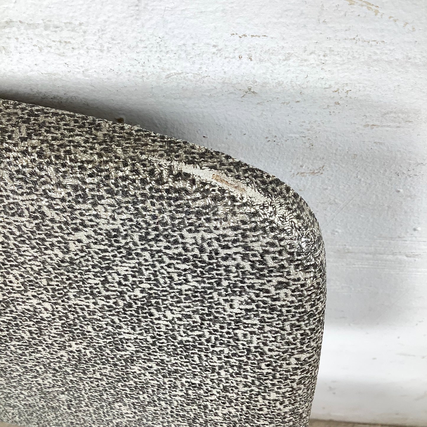 Vintage Mid-Century Modern Iron Rod Side Chair | Paul McCobb / Arbuck Manner | Gray Tweed Back | Black Vinyl Seat | c. 1950s
