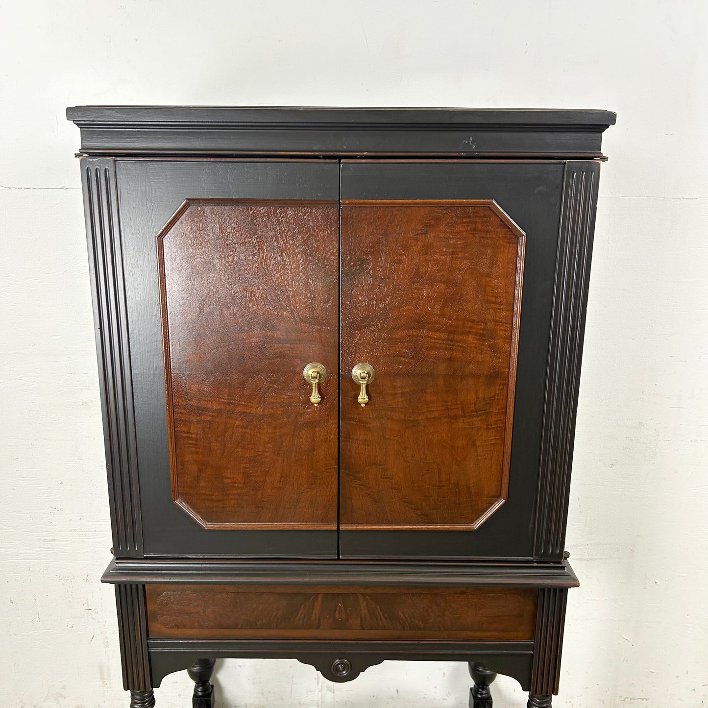 Tall Traditional Modern Bar Cabinet With Dropfront