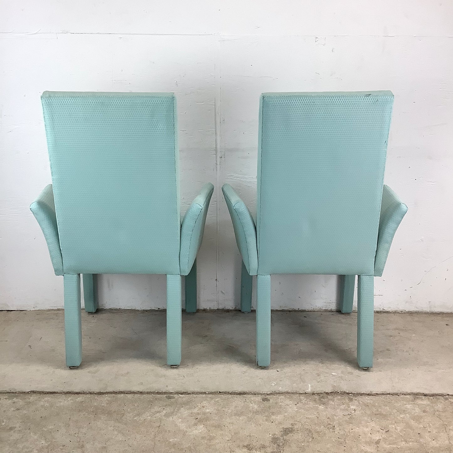 Sculptural Upholstered Armchairs – Vintage Pair
