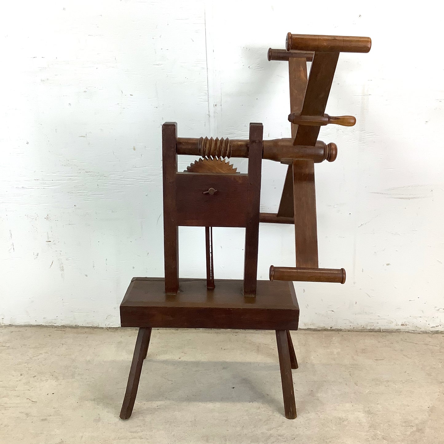 Vintage Wooden Yarn Winder – Functional Folk Sculpture