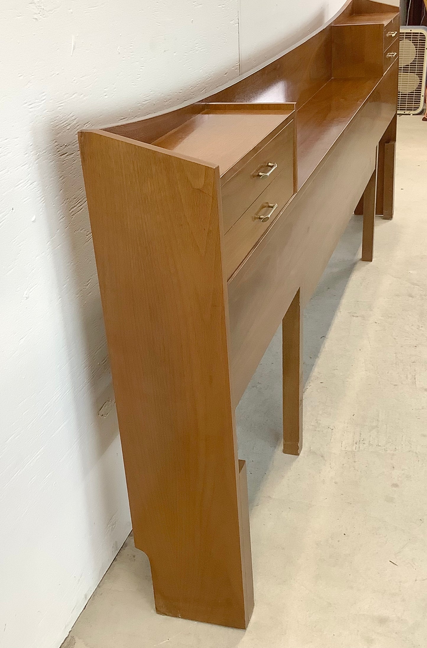 Mid-Century Modern Headboard With Built-In Nightstands