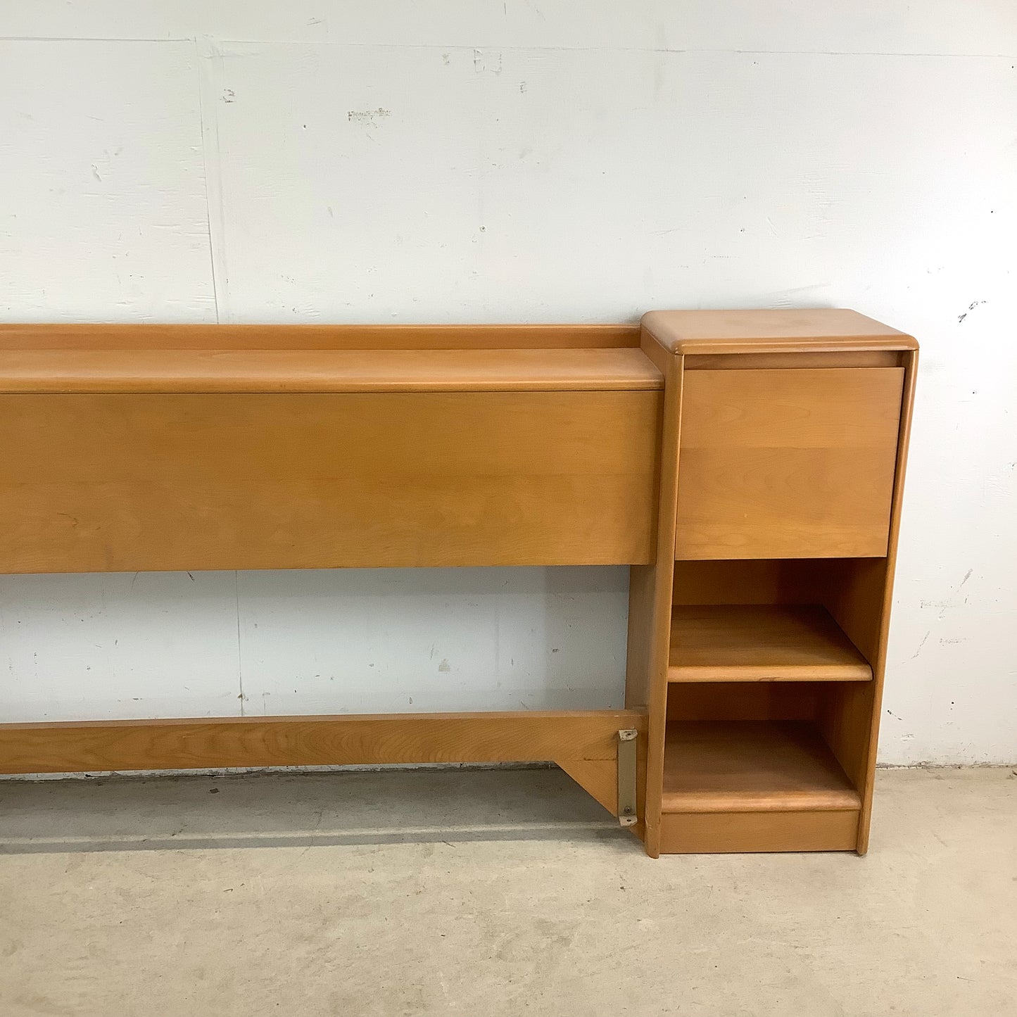 Vintage Storage Headboard With Built in Nightstands by Heywood-Wakefield