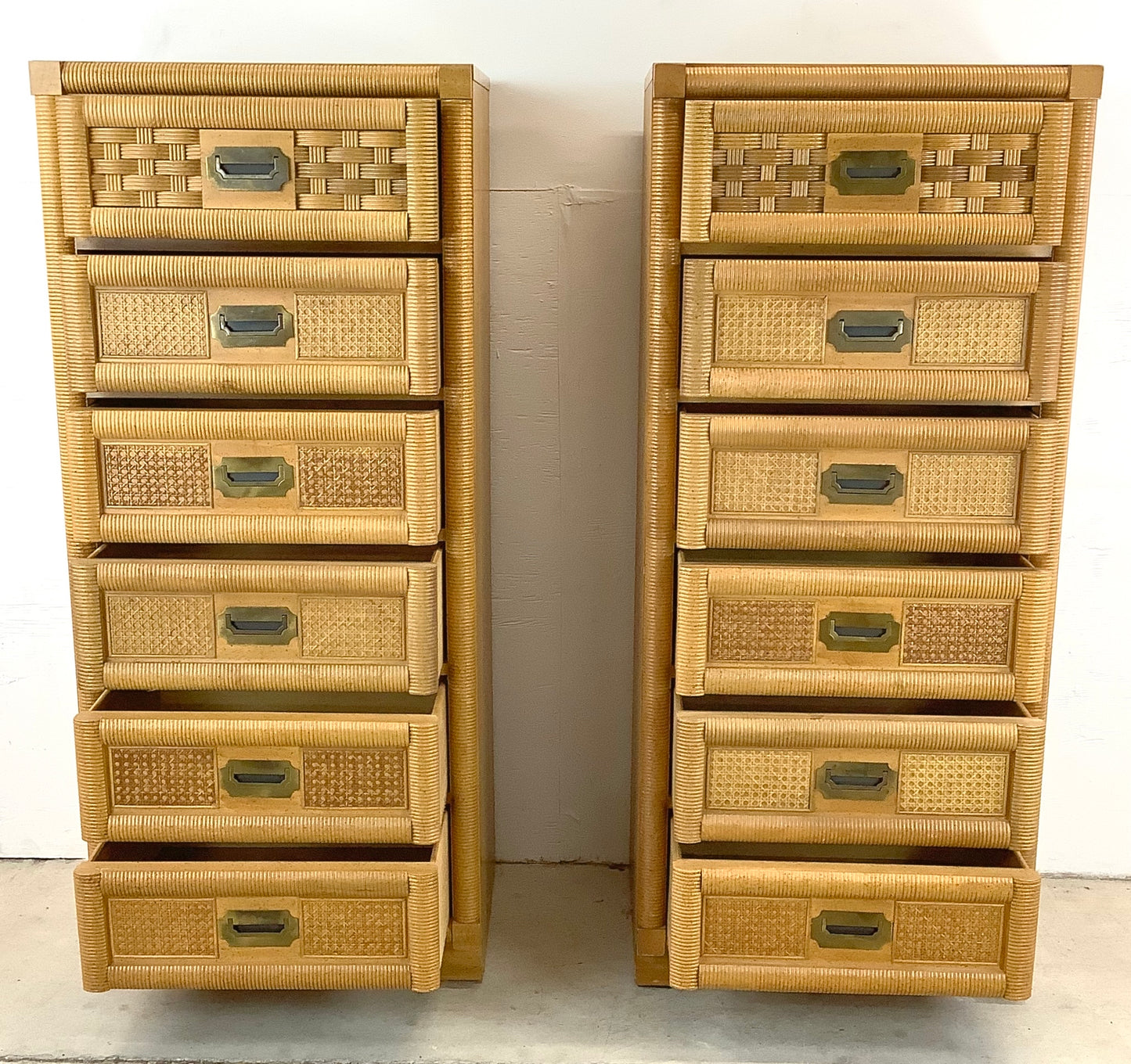 Pair Vintage Coastal Lingerie Chests by Dixie