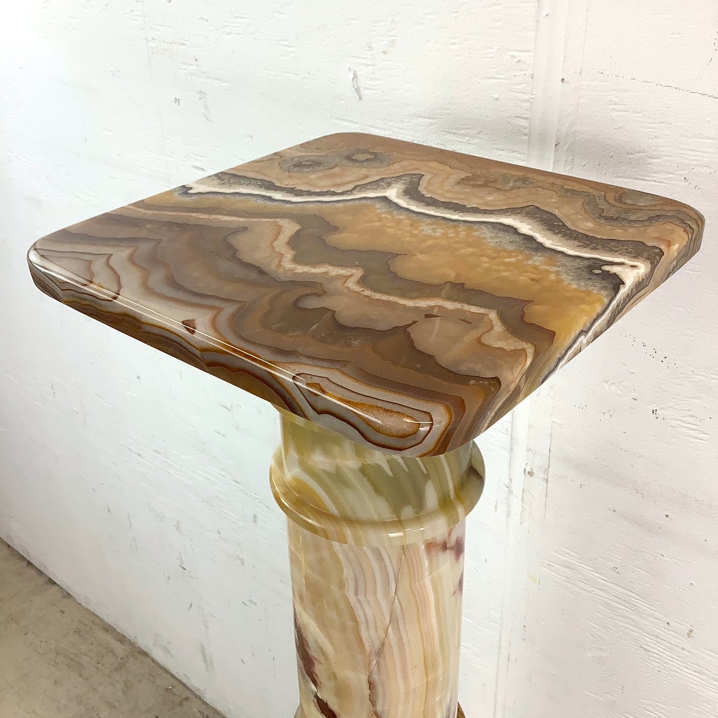 Vintage Column Pedestal with Vase
