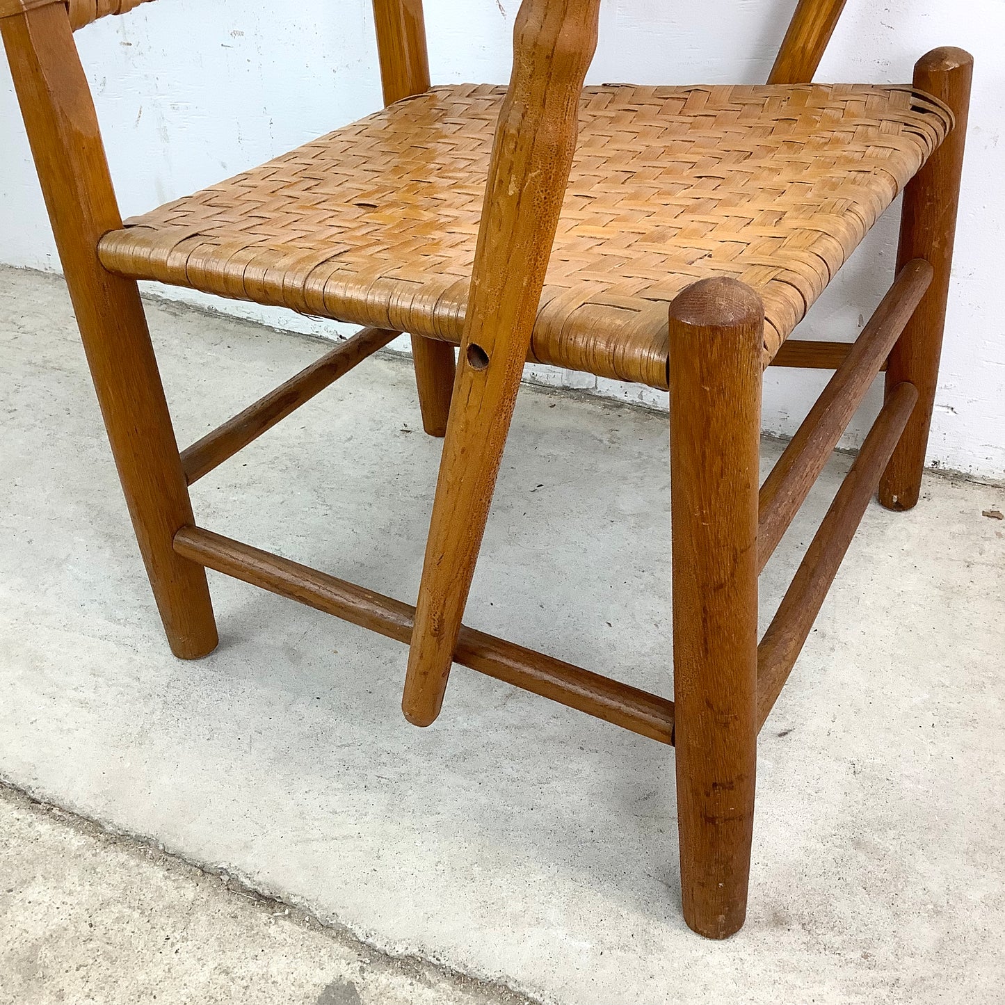 Rustic Vintage Rattan Back Armchair