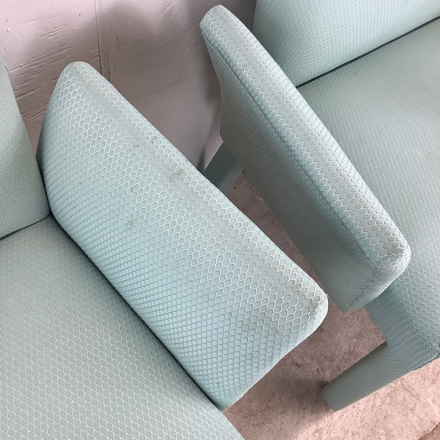 Sculptural Upholstered Armchairs – Vintage Pair