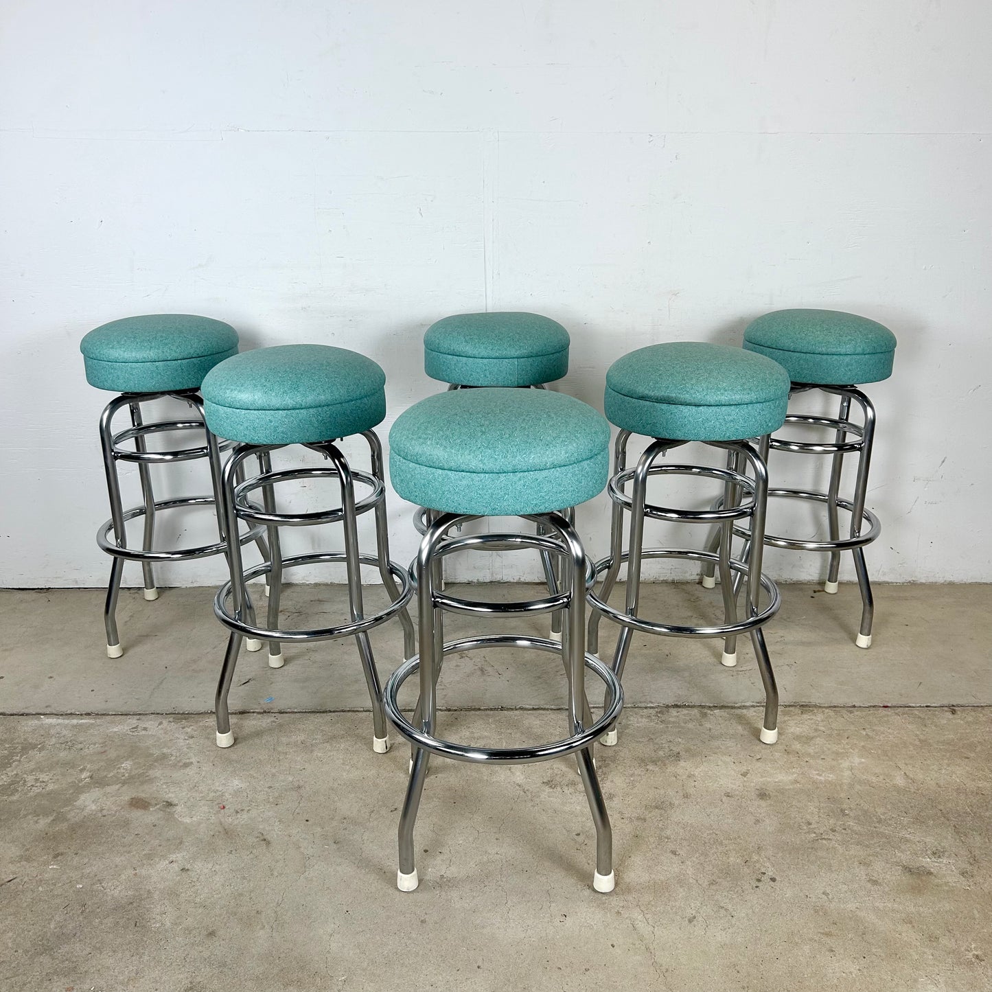 Vintage Swivel Barstools- Set of Six