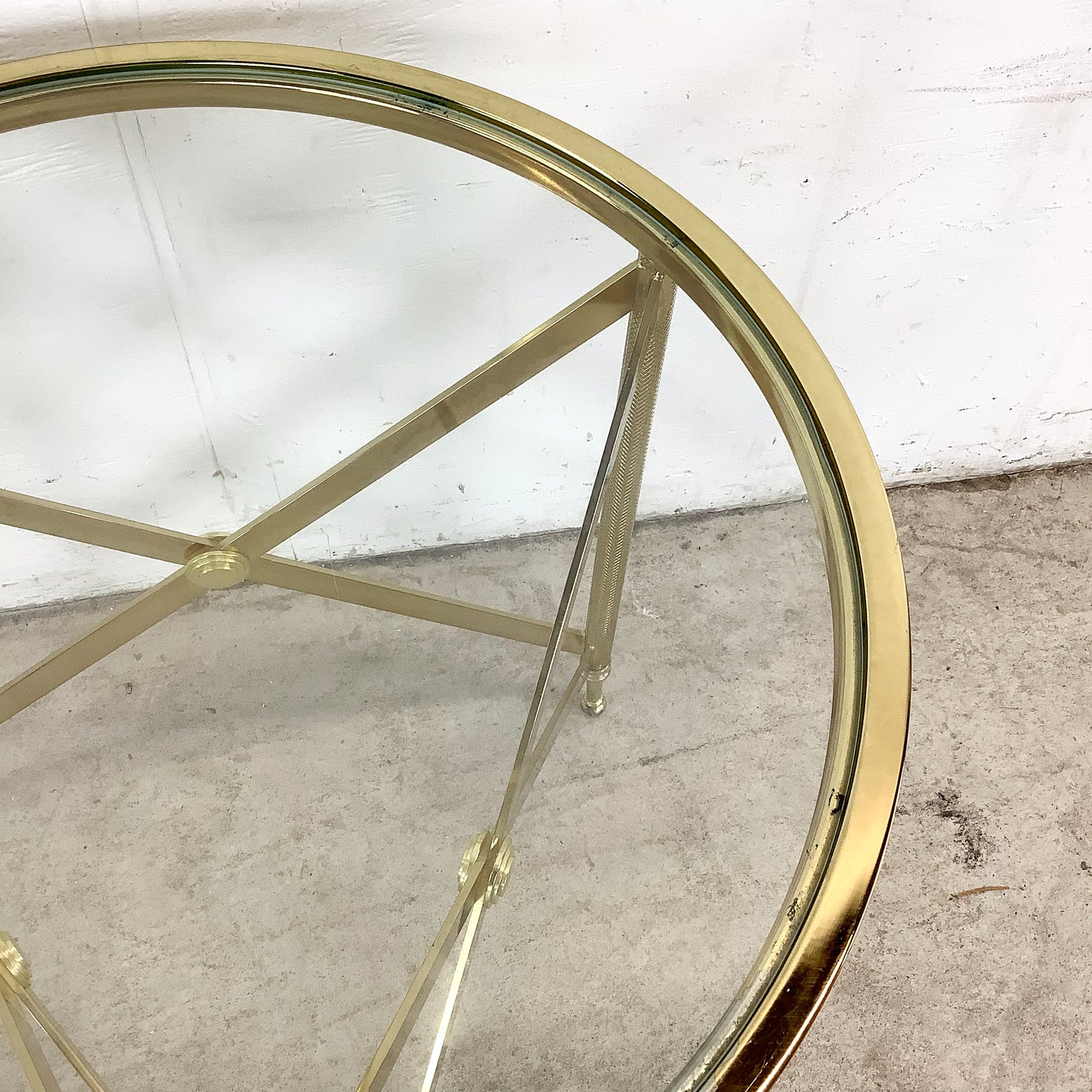 Maison Jansen Inspired Brass & Glass Side Table