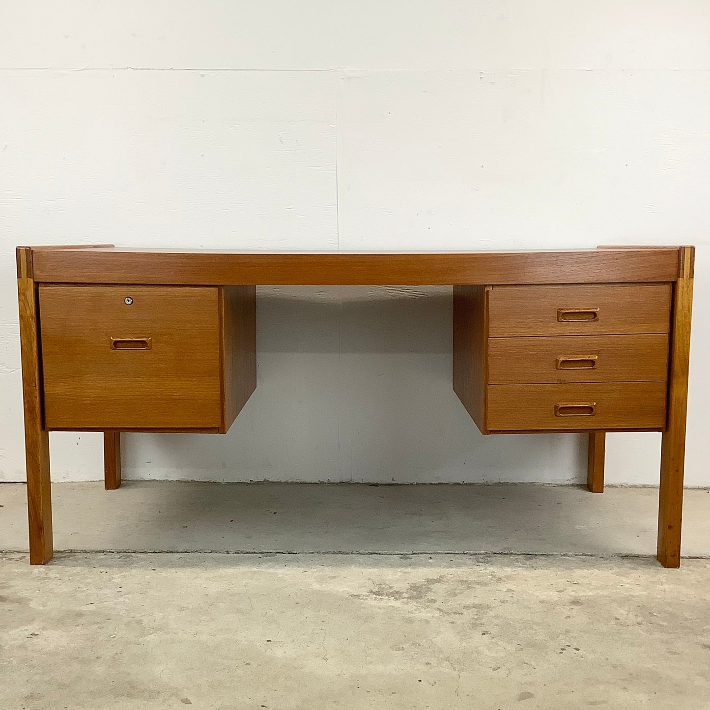 Scandinavian Modern Teak Office Desk