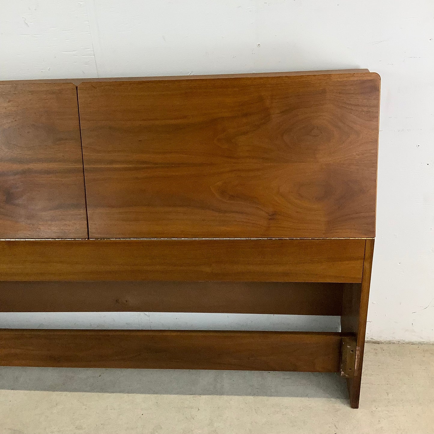 Vintage Walnut Storage Headboard- Full Size