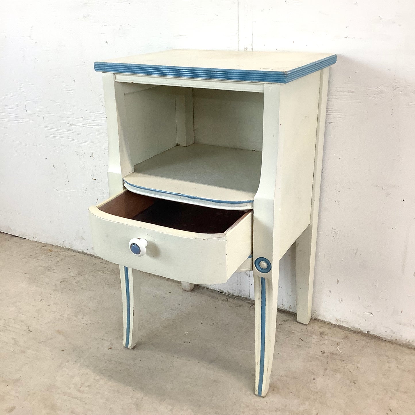 Vintage Neoclassical Nightstand with Drawer