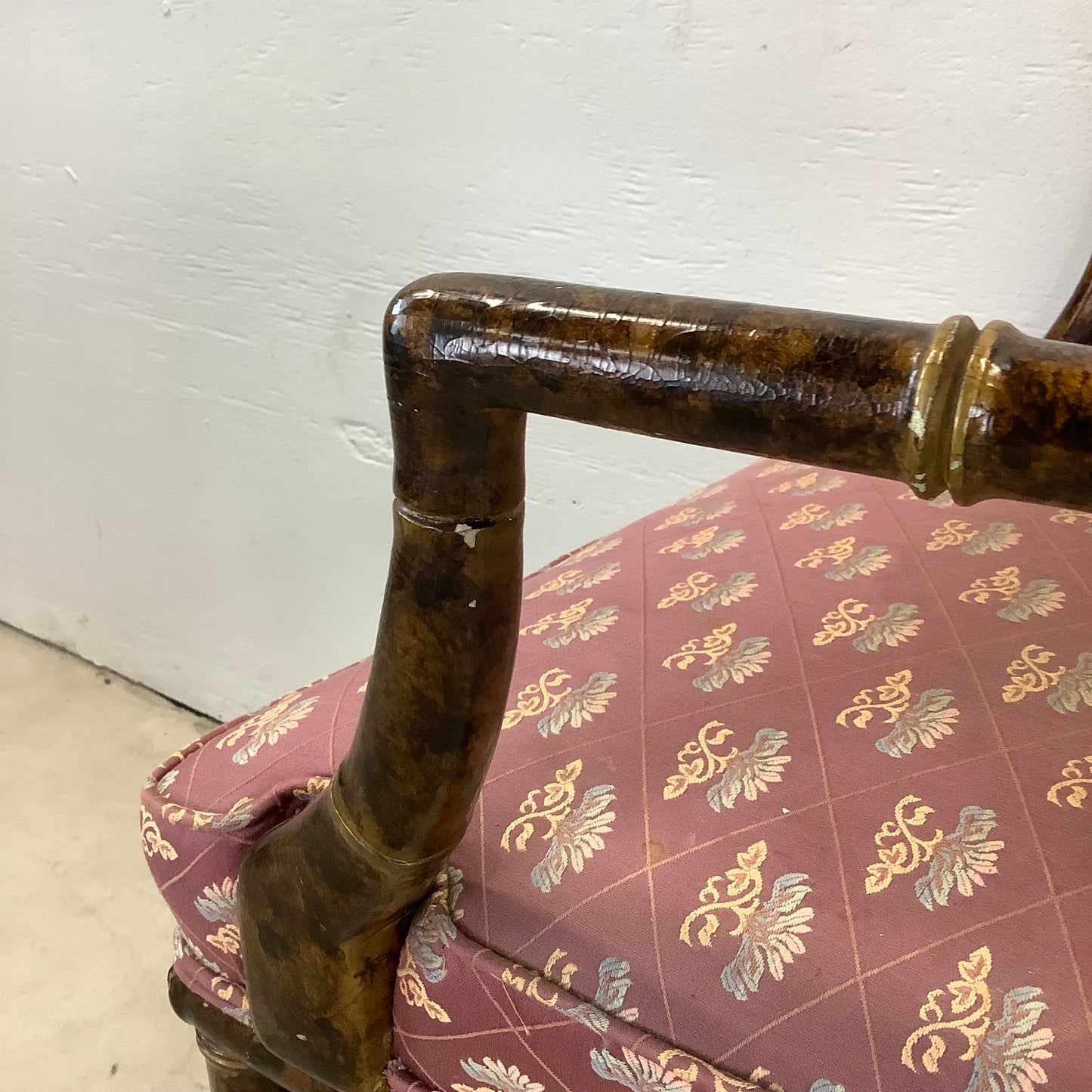Vintage Regency Faux Bamboo Dining Chairs- set of Six