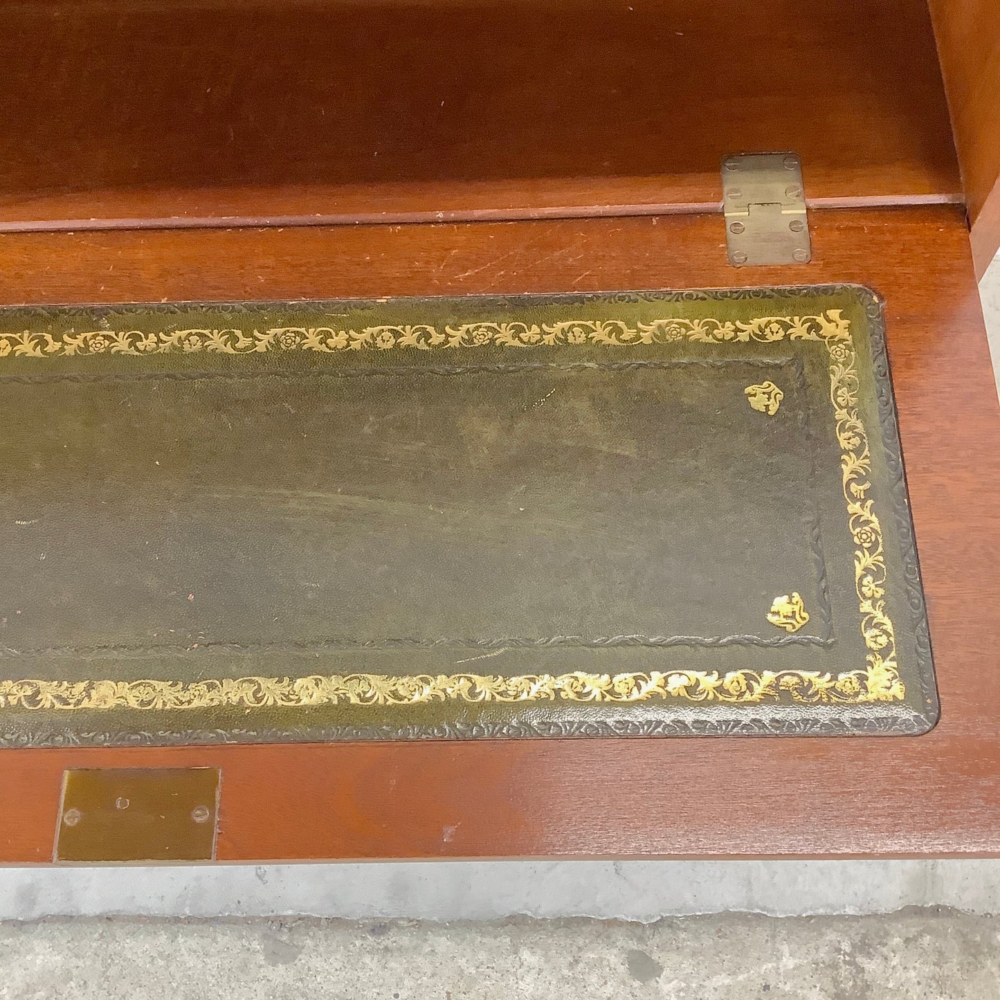 Vintage Campaign Dresser With Drop Front Desk by Doherty