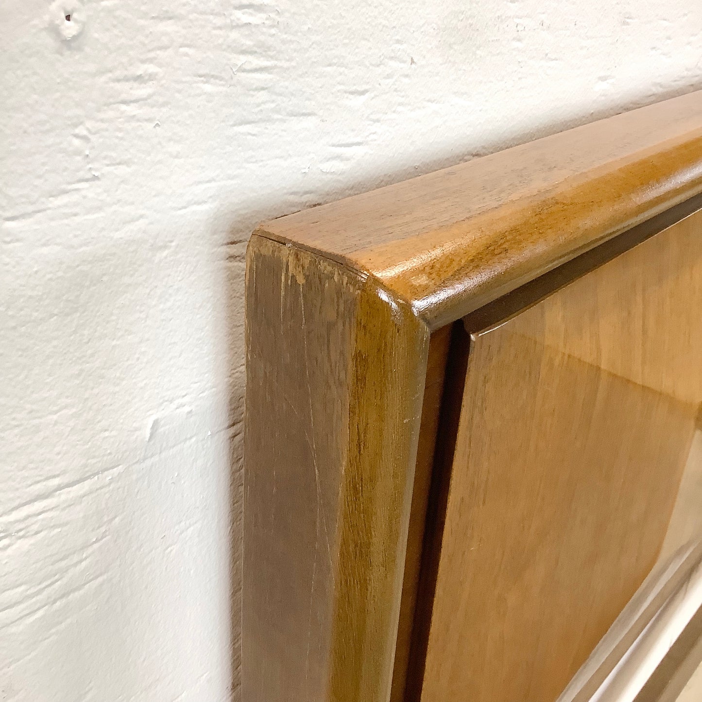 Mid-Century Walnut Diamond Front Bed Frame- Full