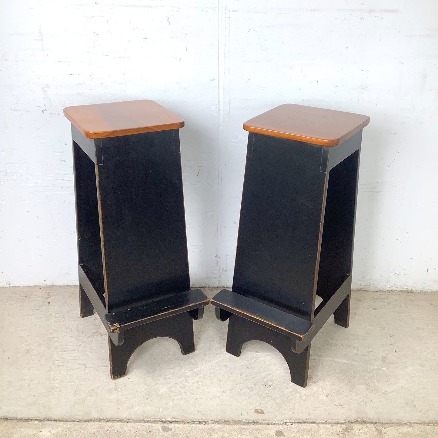 Pair of Contemporary Architectural Shaker Style Step Stools