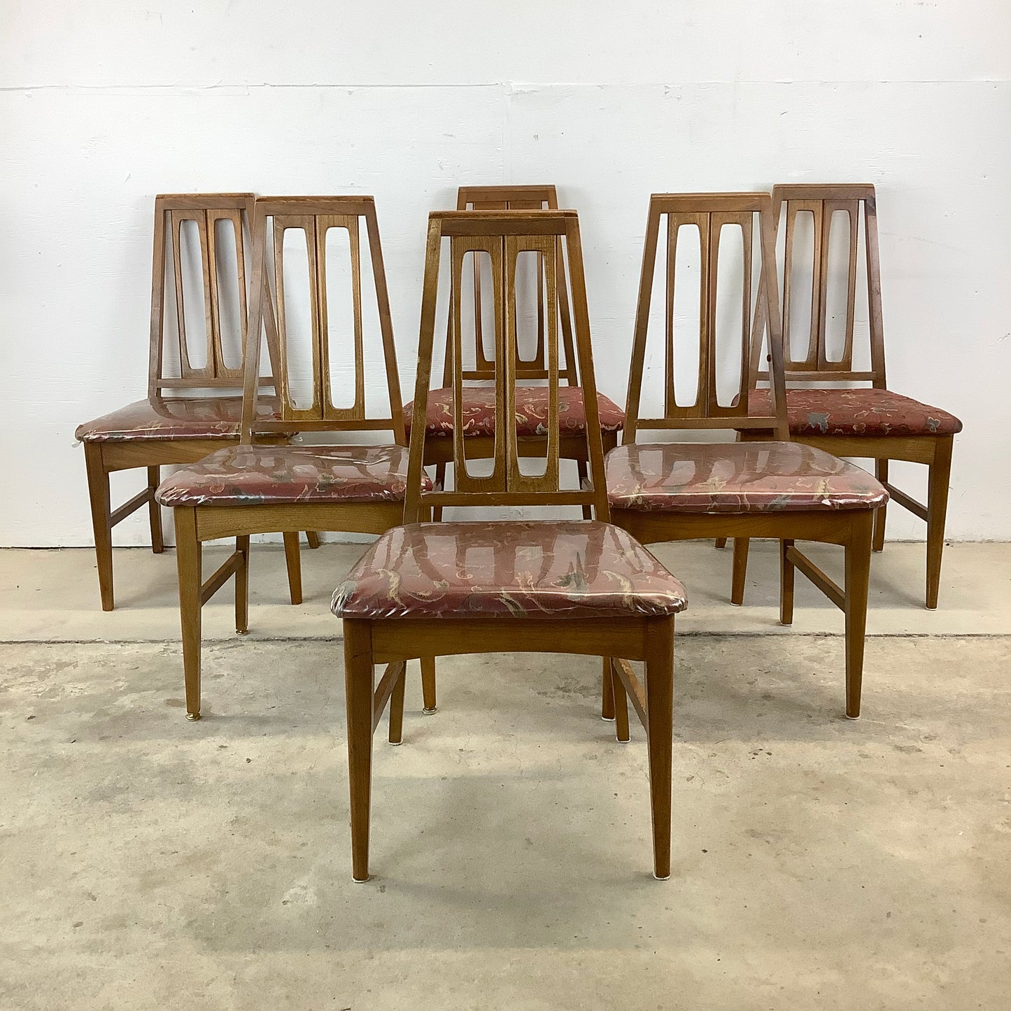 Young Manufacturing attributed Walnut Dining Chairs — A Set of Six