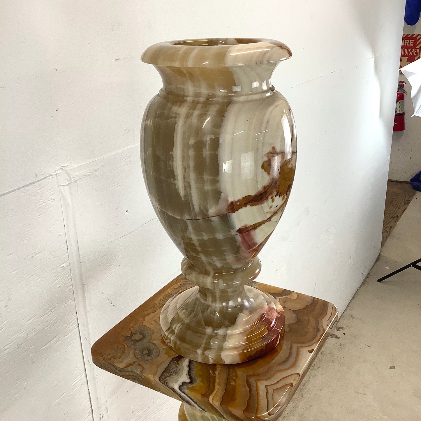 Vintage Column Pedestal with Vase