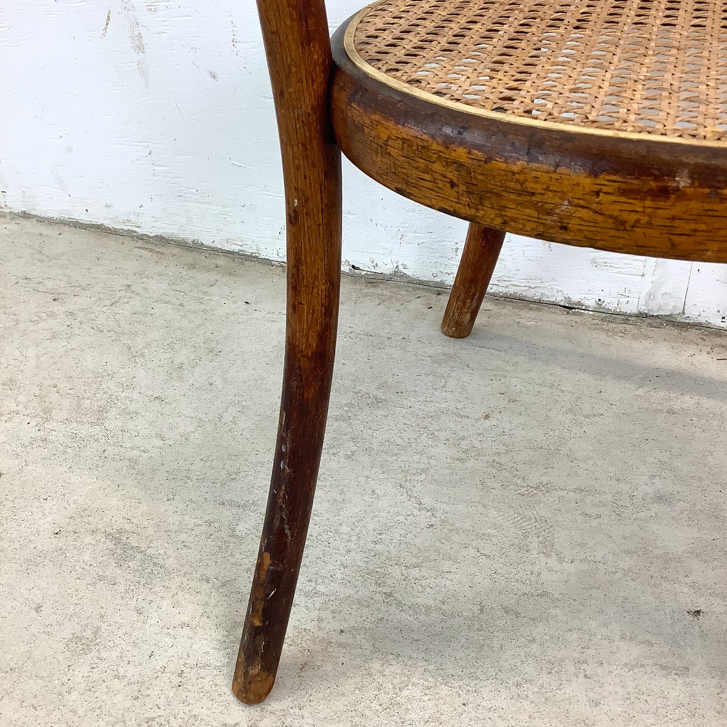 Vintage Thonet Style Children's Armchair With Bentwood Frame and Cane Seat