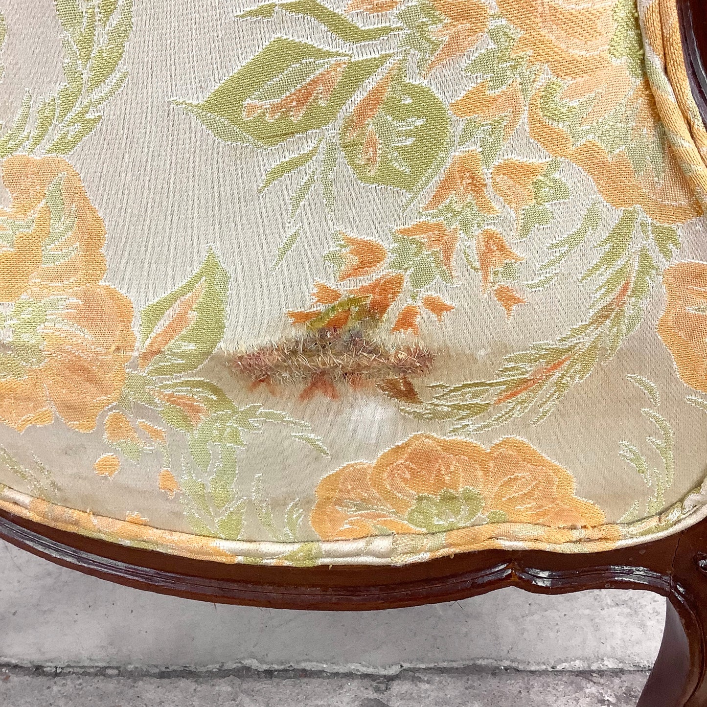 Vintage Louis XV Style Wingback Armchair