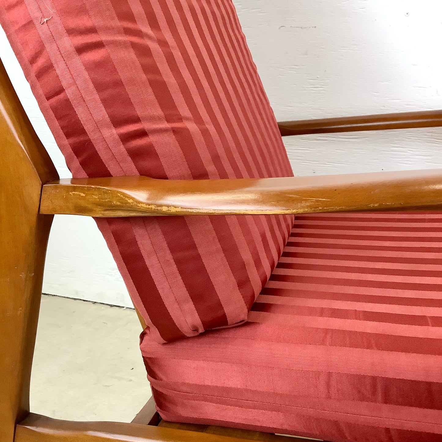 Pair Mid-Century Walnut Frame Lounge Chairs
