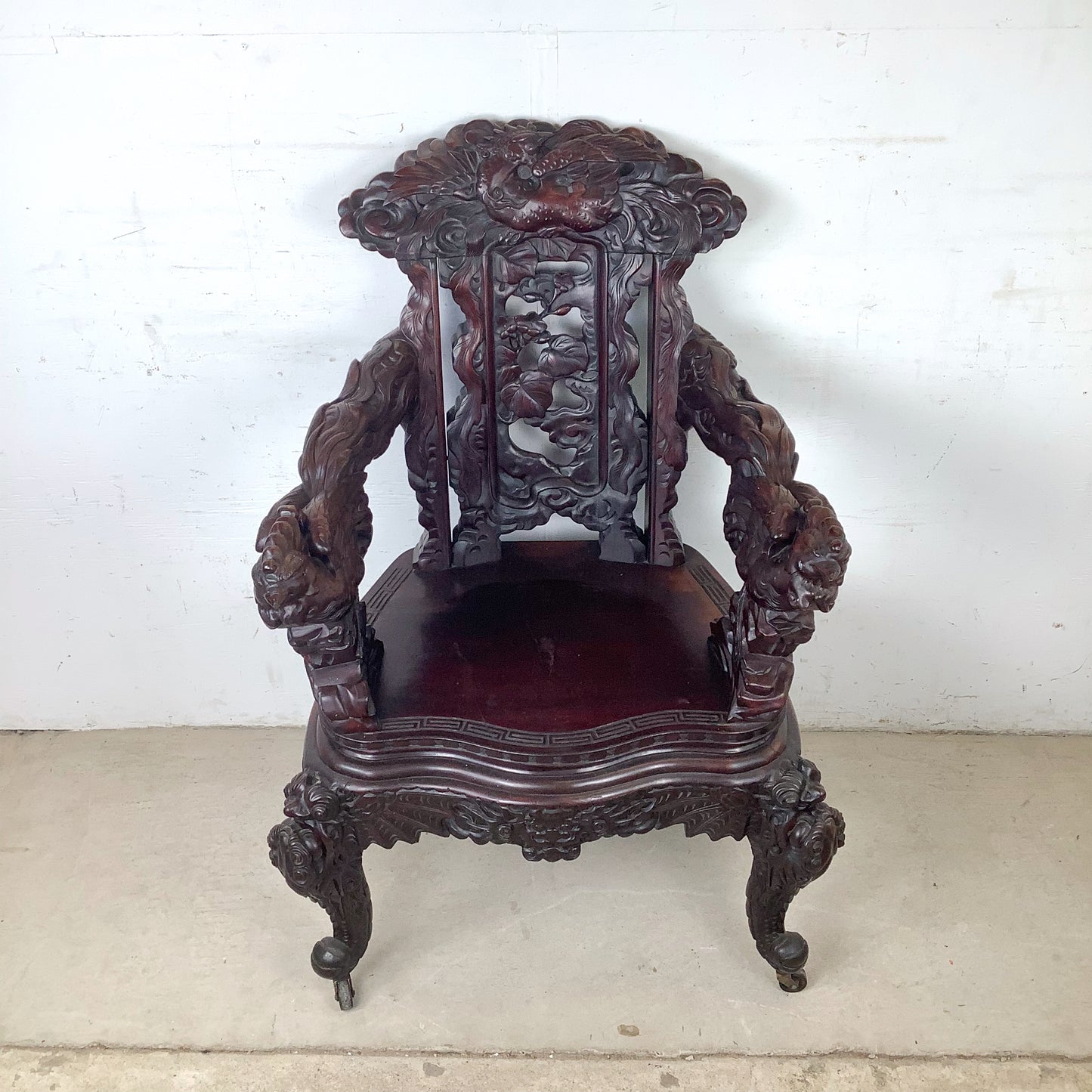 Antique Chinese Provincial Elmwood Cabinet | Iron Circular Lockplate | 19th to Early 20th Century