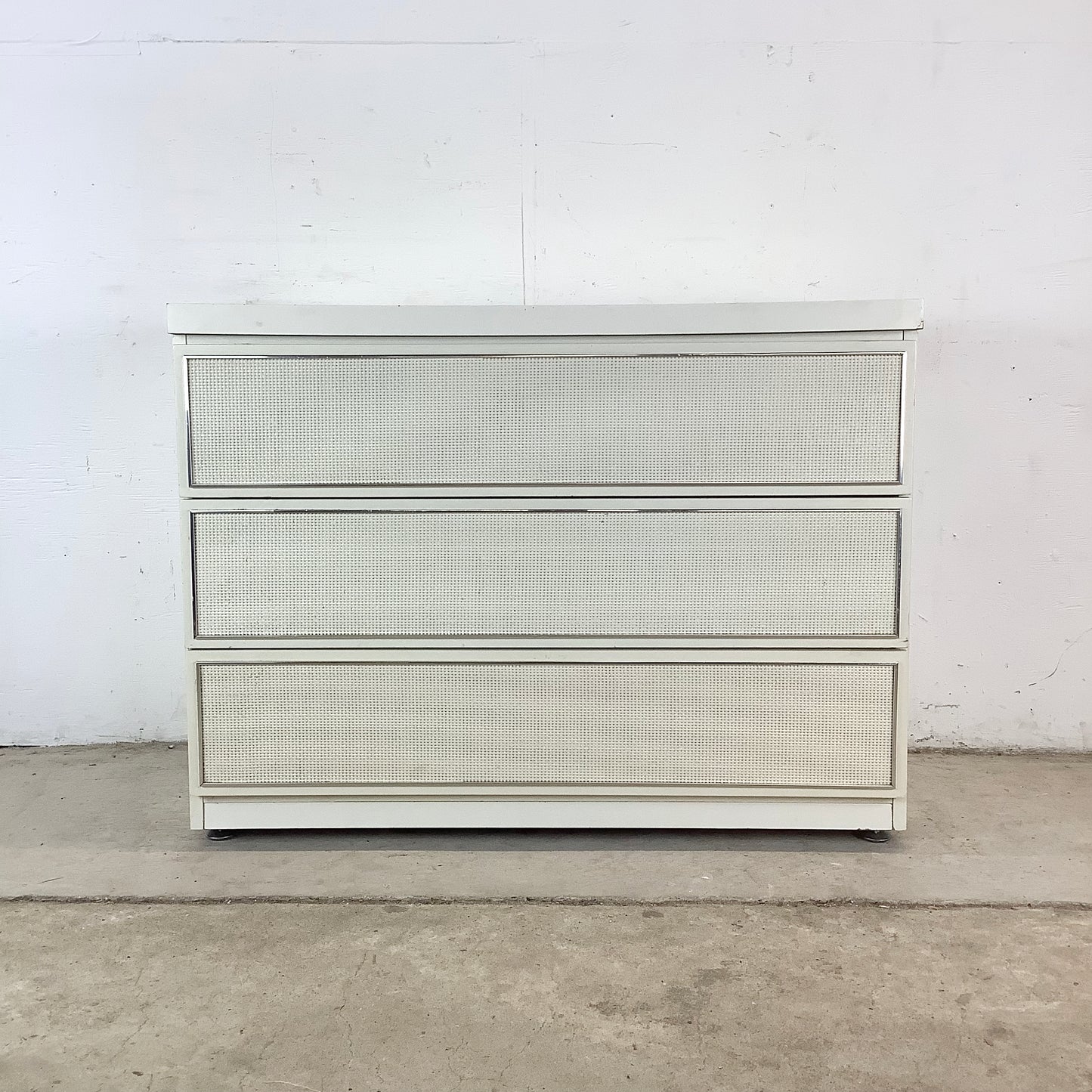 Vintage Modern Three Drawer Dresser With Mirror