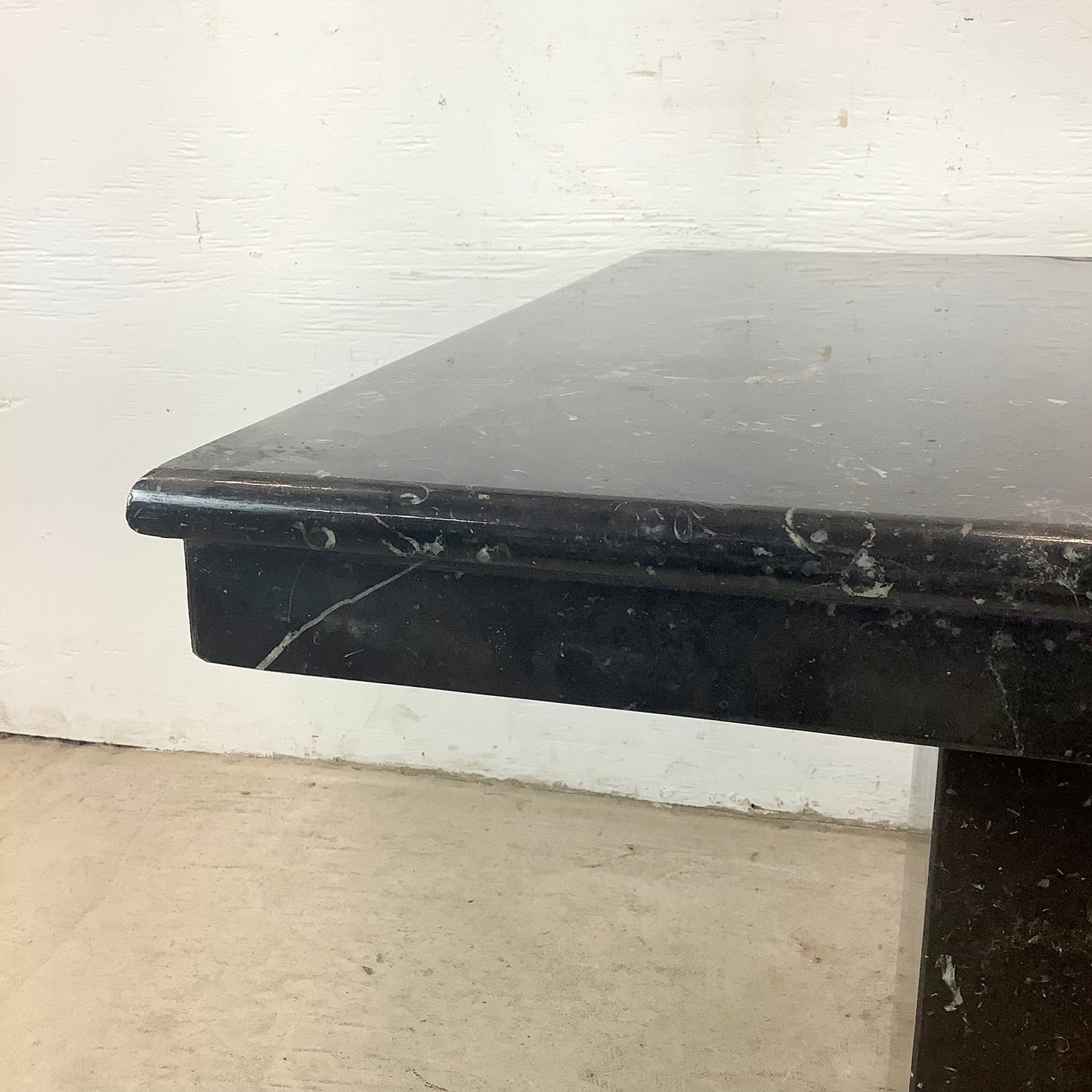 Nero Marquina Black Marble Square Side table