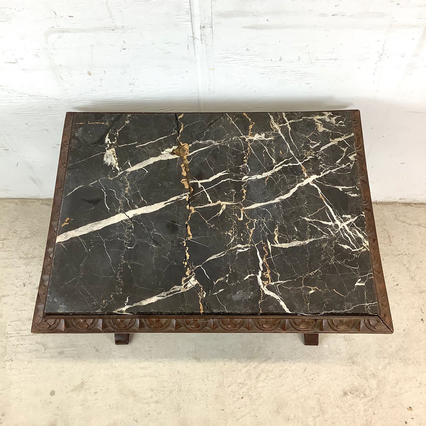 Small Antique Coffee Table With marble top