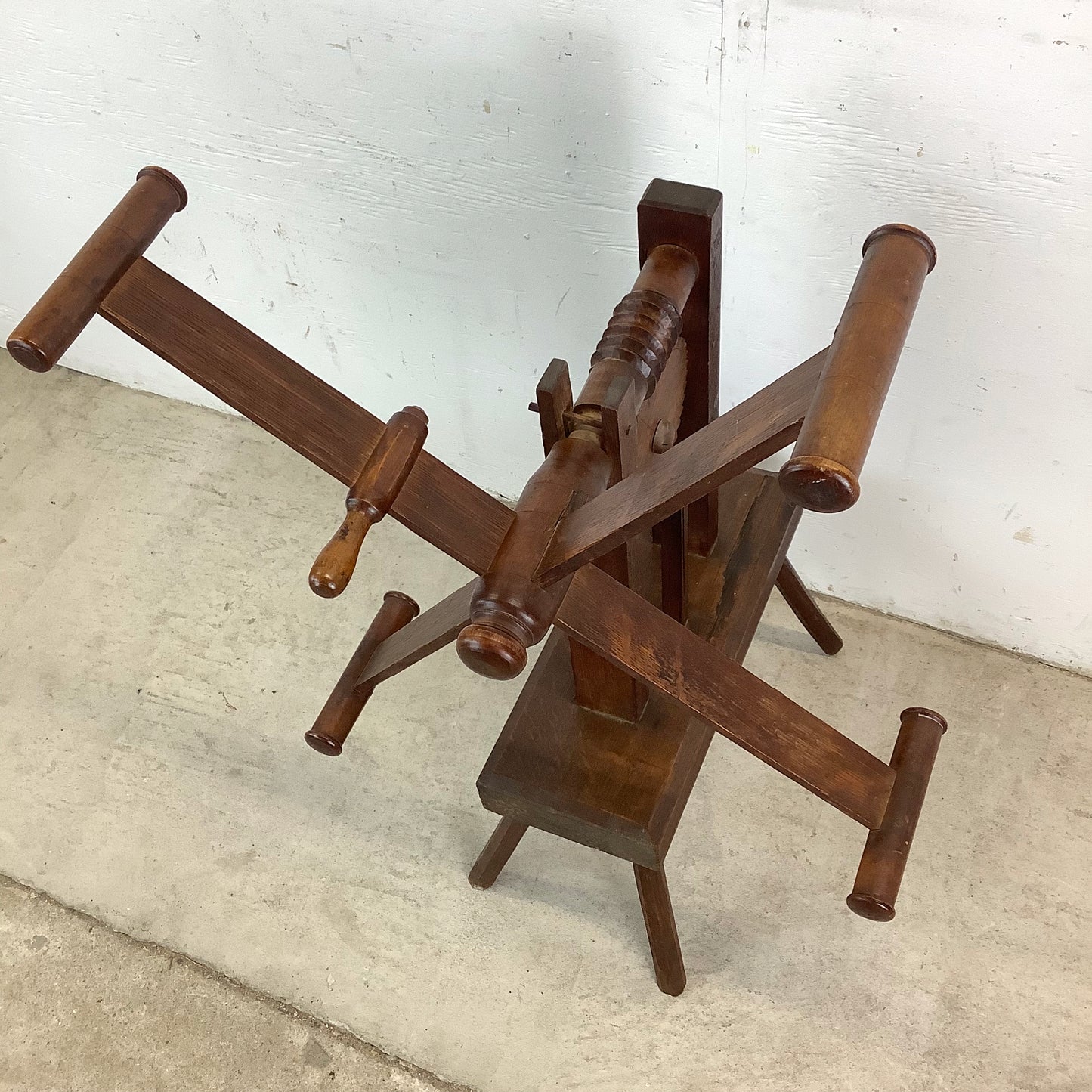 Vintage Wooden Yarn Winder – Functional Folk Sculpture