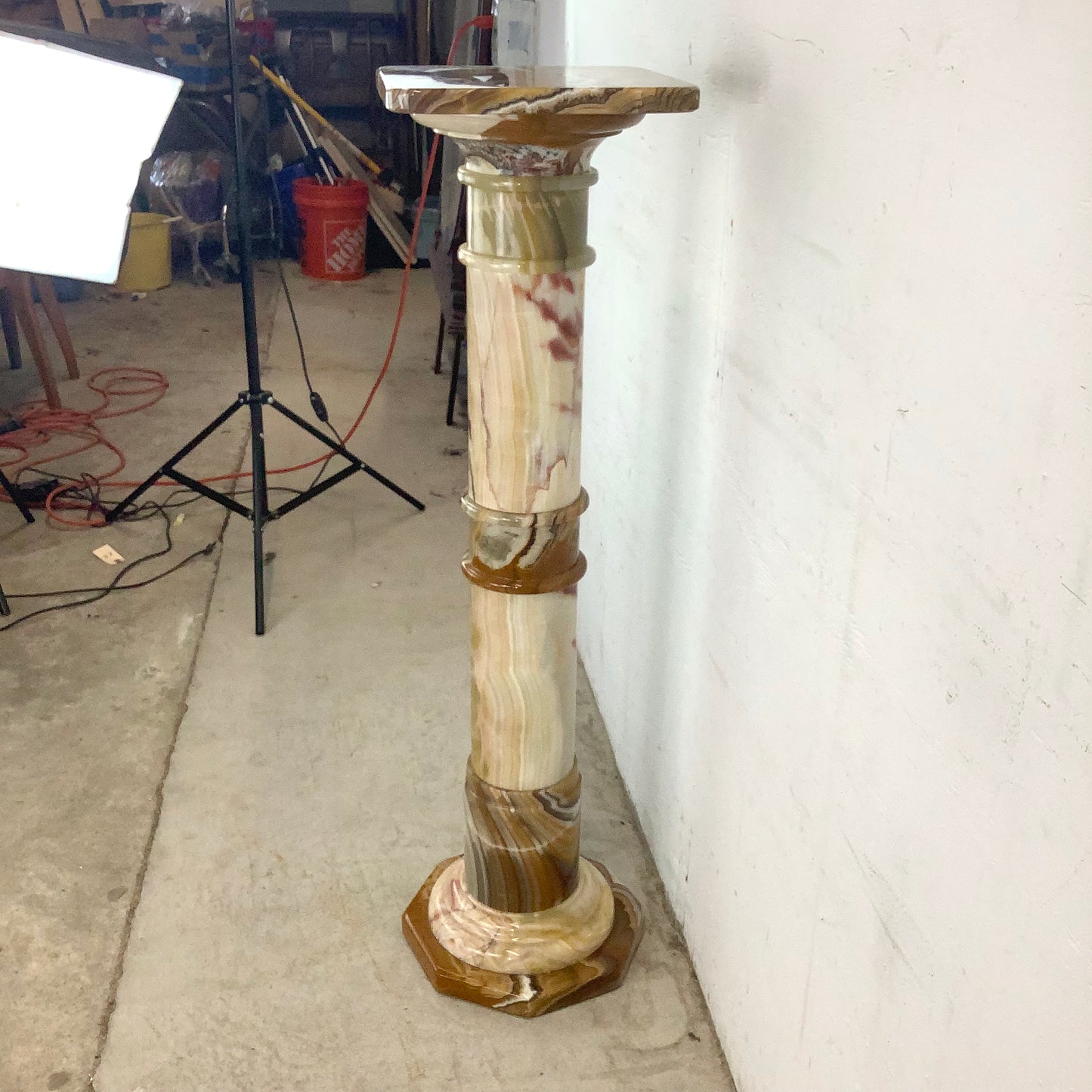 Vintage Column Pedestal with Vase