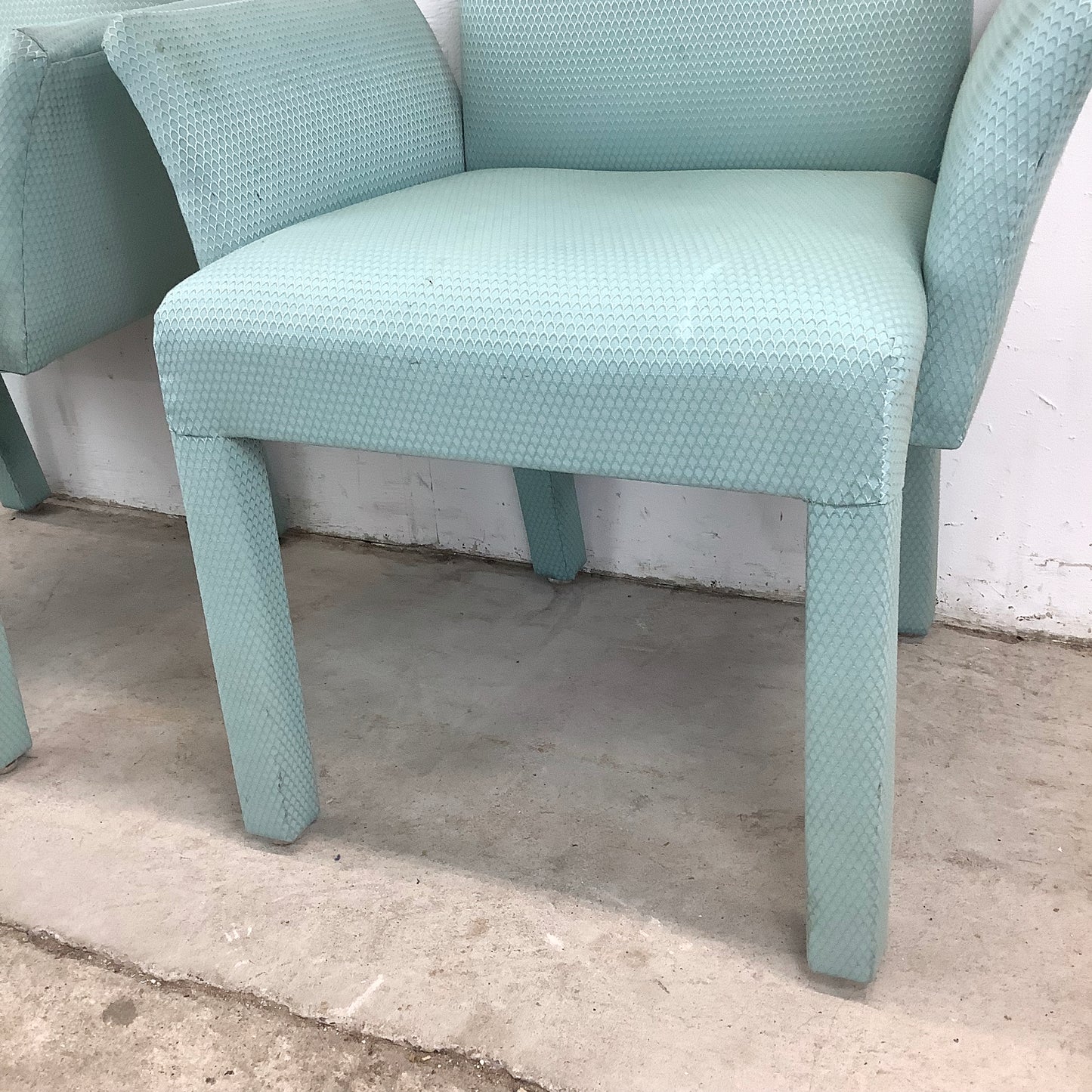 Sculptural Upholstered Armchairs – Vintage Pair