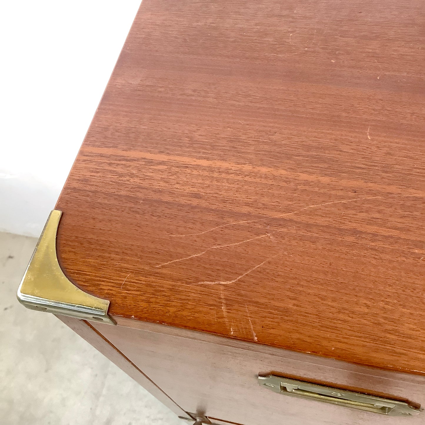 Vintage Campaign Dresser With Drop Front Desk by Doherty