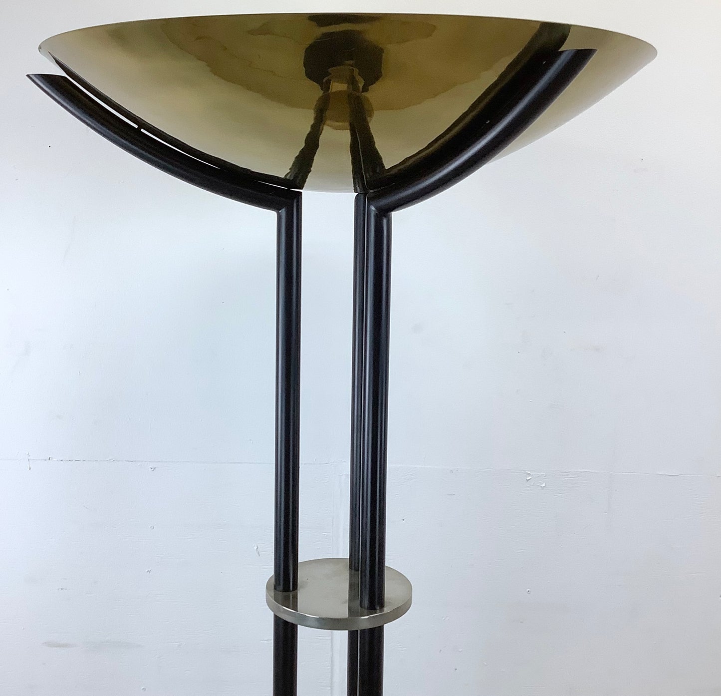 Large Modernist Torchiere Floor Lamp after Karl Springer